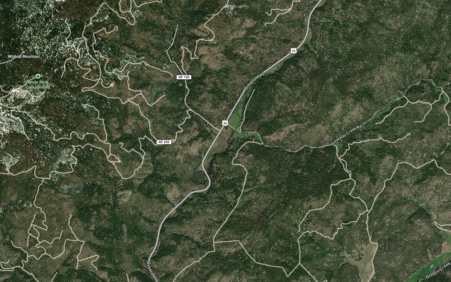 Satellite map of the Wildcat Creek