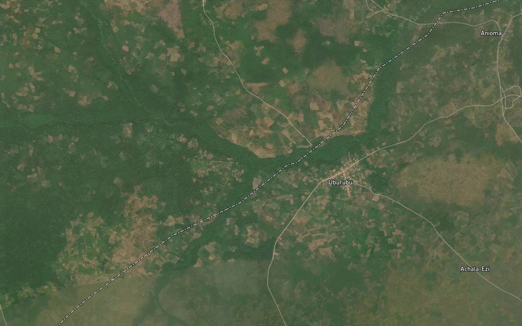 Satellite map of the River Ohe