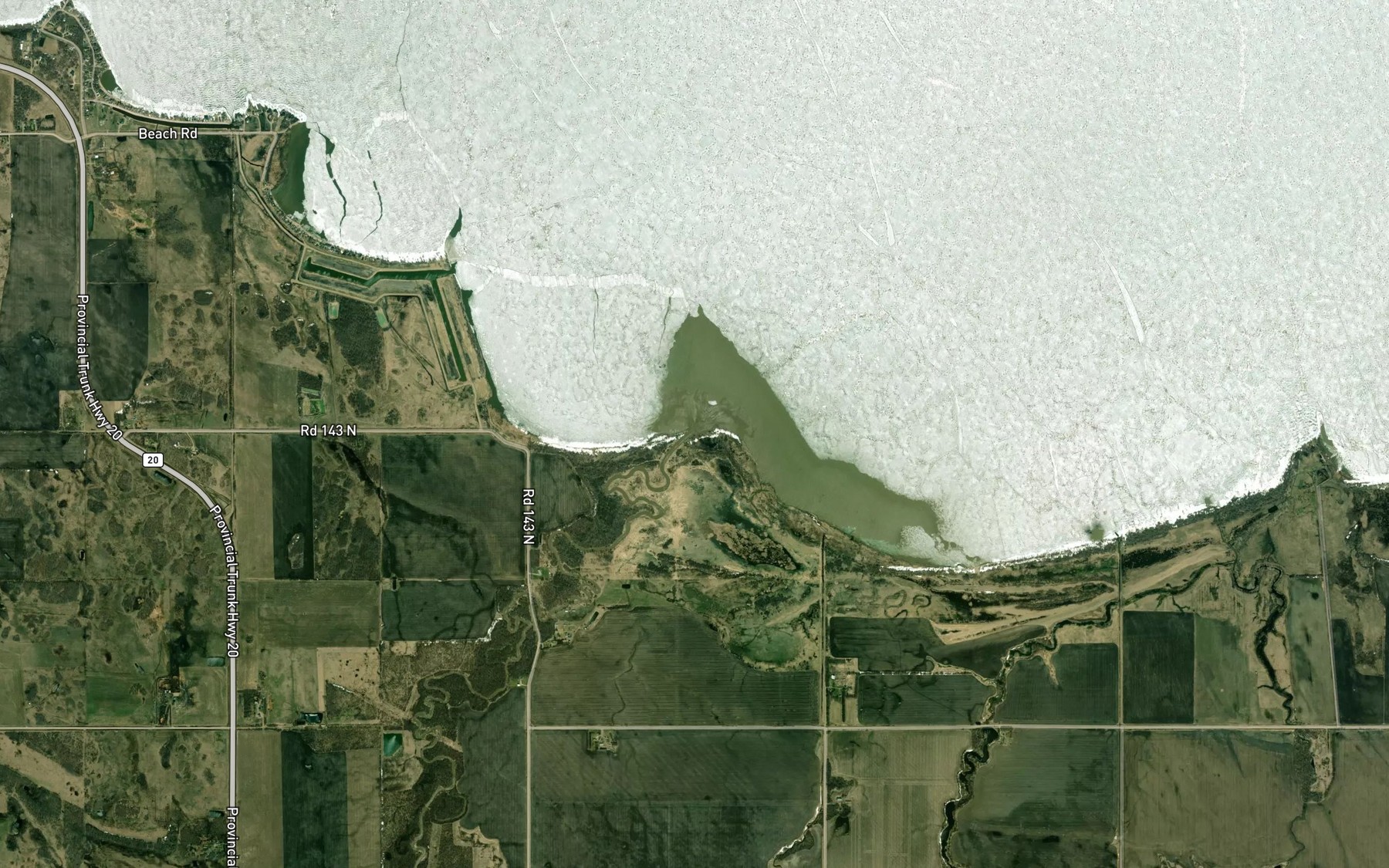 Satellite map of the Ochre River