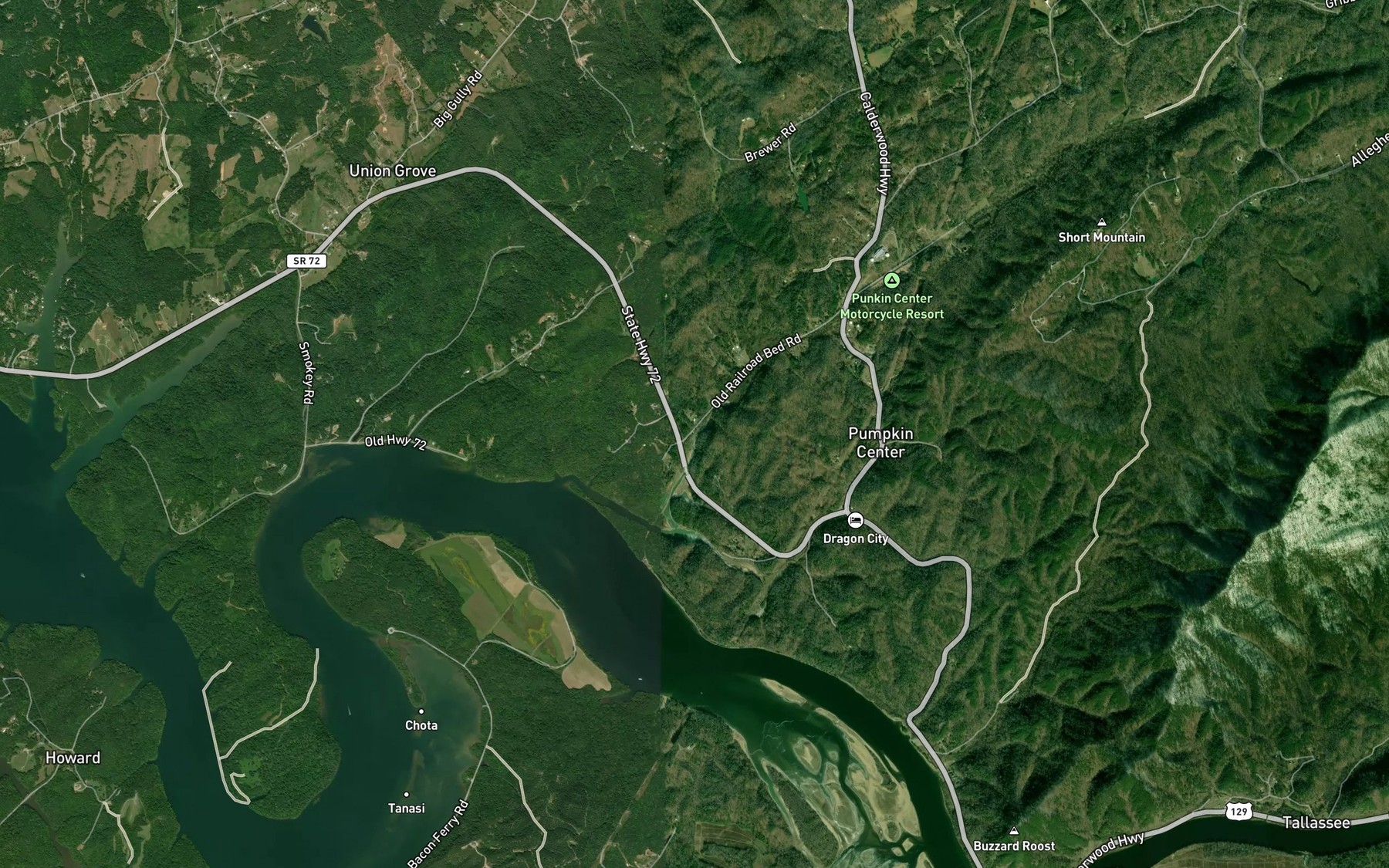Satellite map of the Spradling Branch