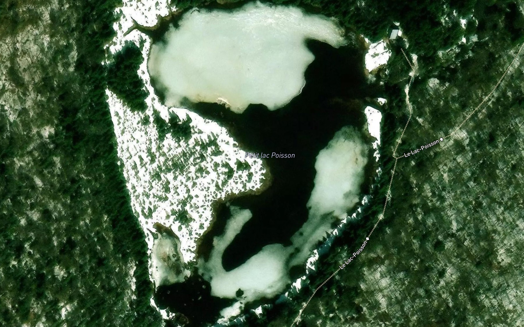 Satellite map of the Petit lac Poisson