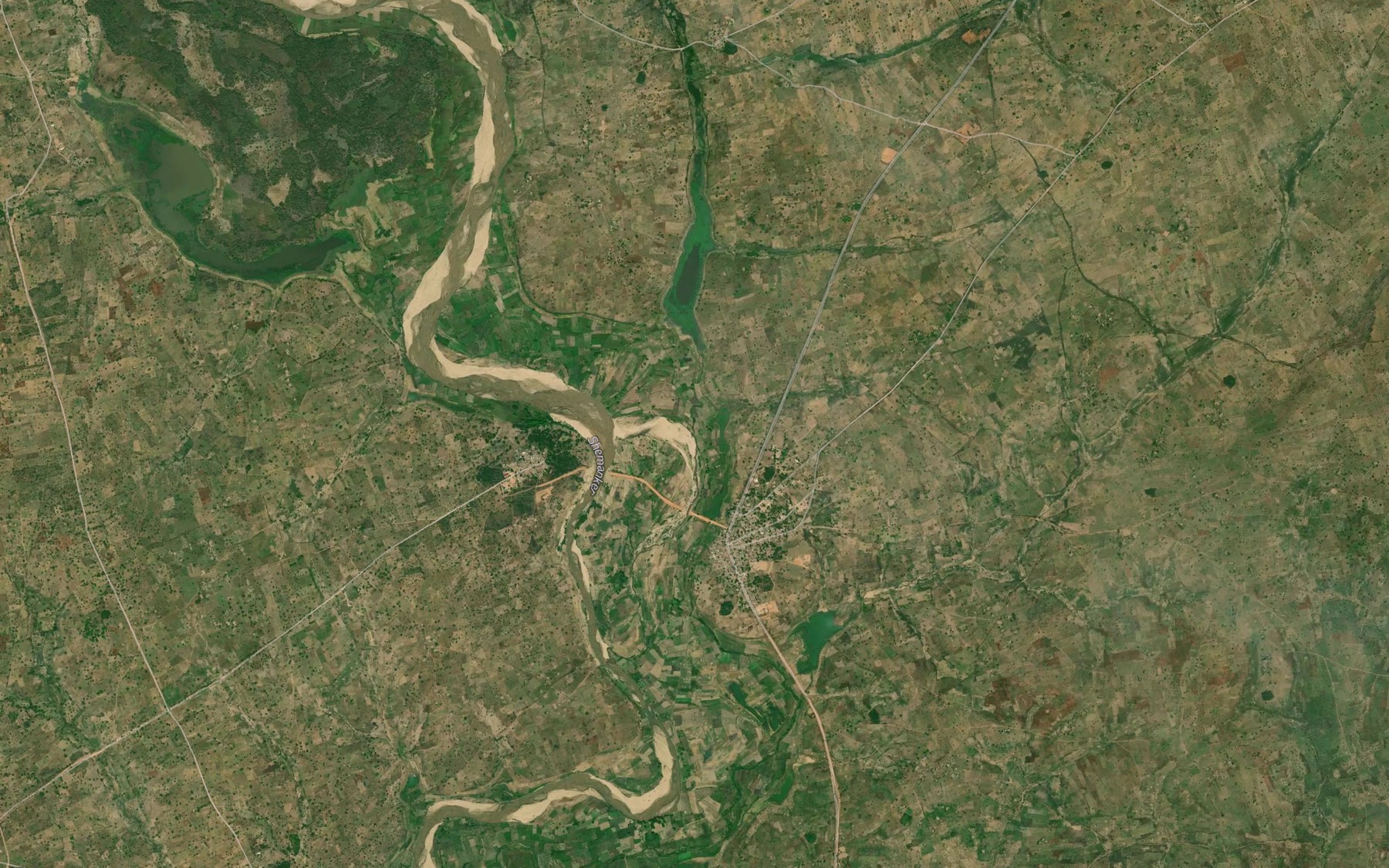 Satellite map of the River Ntwer