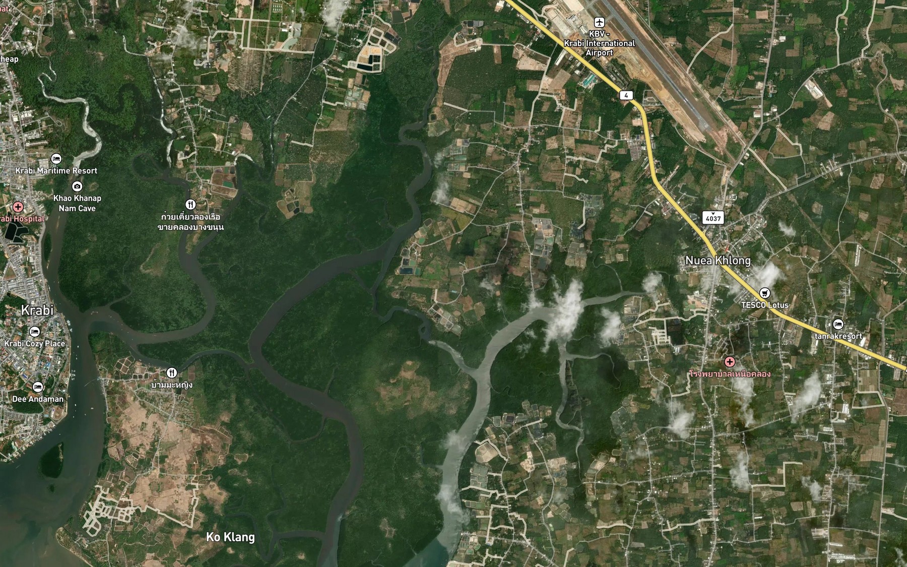 Satellite map of the Khlong Lat San
