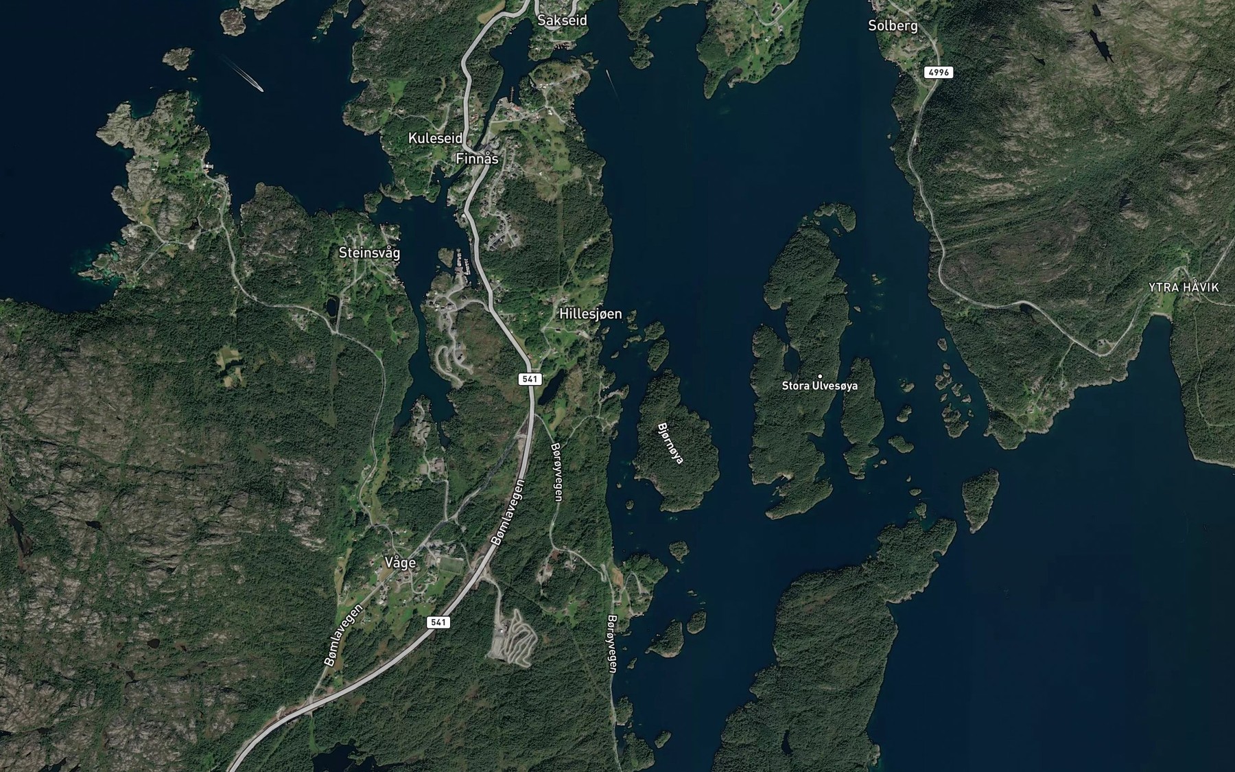 Satellite map of the Skutevika