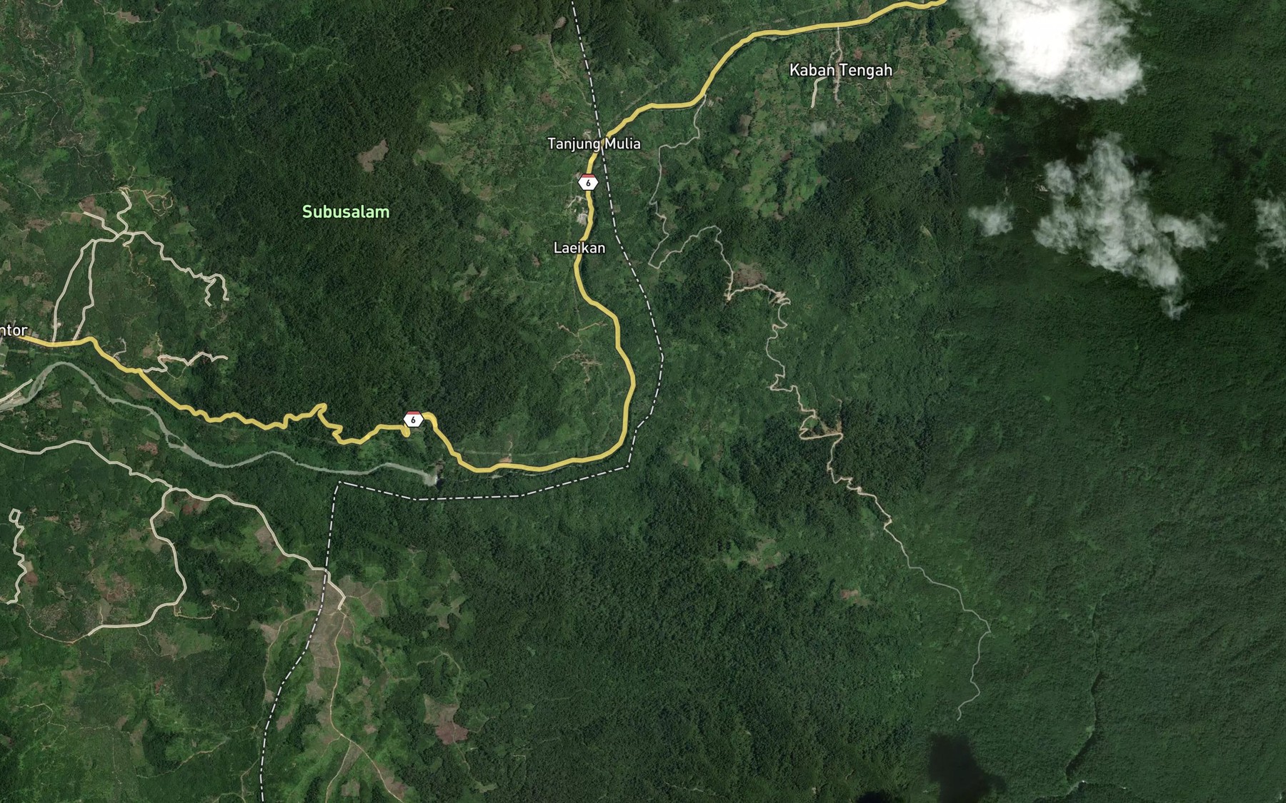 Satellite map of the Lae Bega