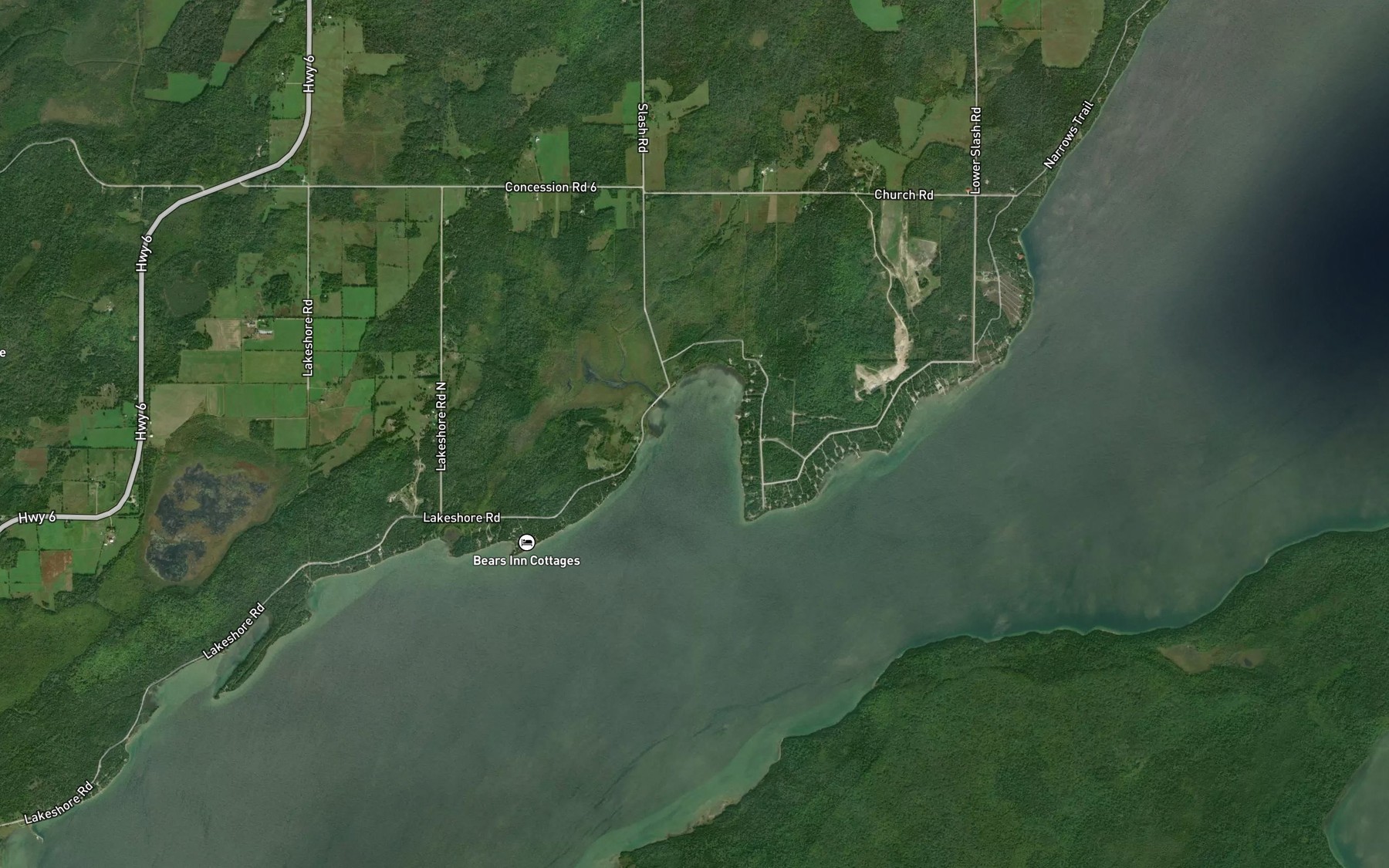 Satellite map of the Leeson Bay