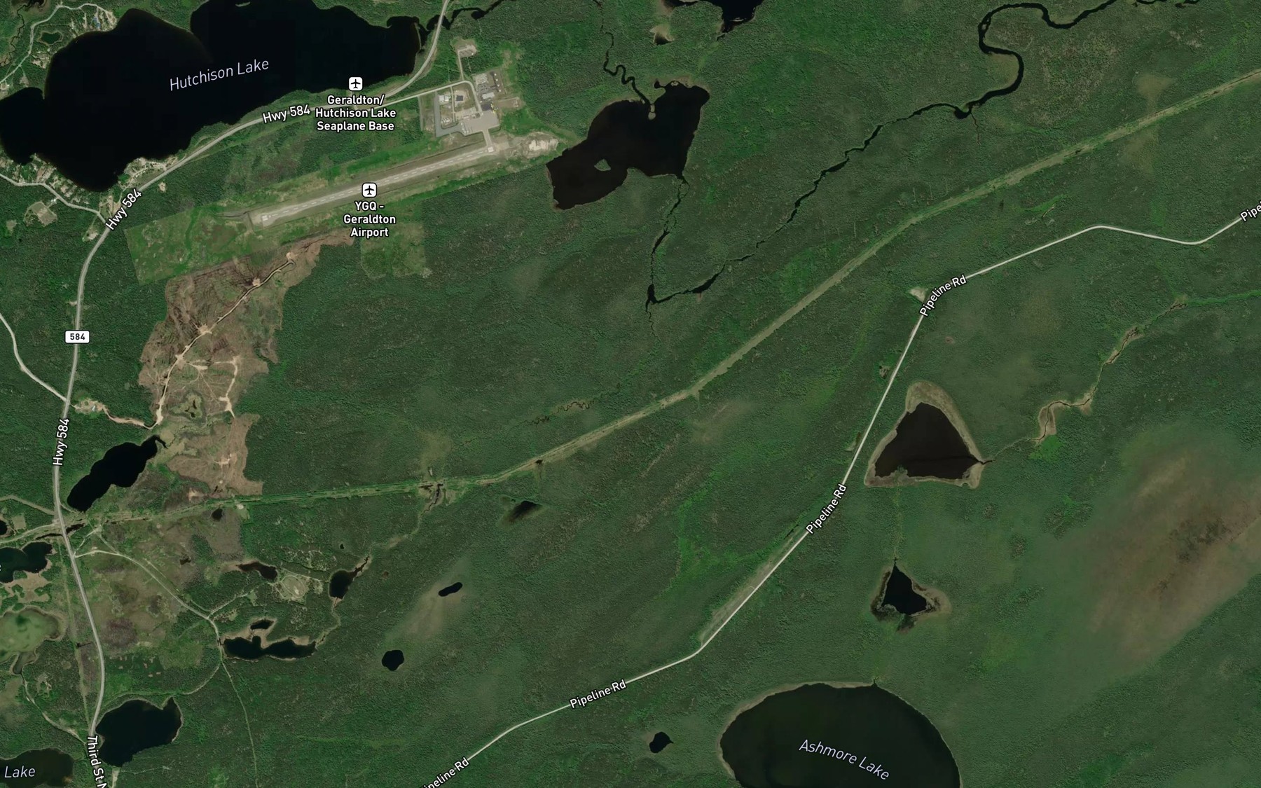 Satellite map of the Reesor Creek