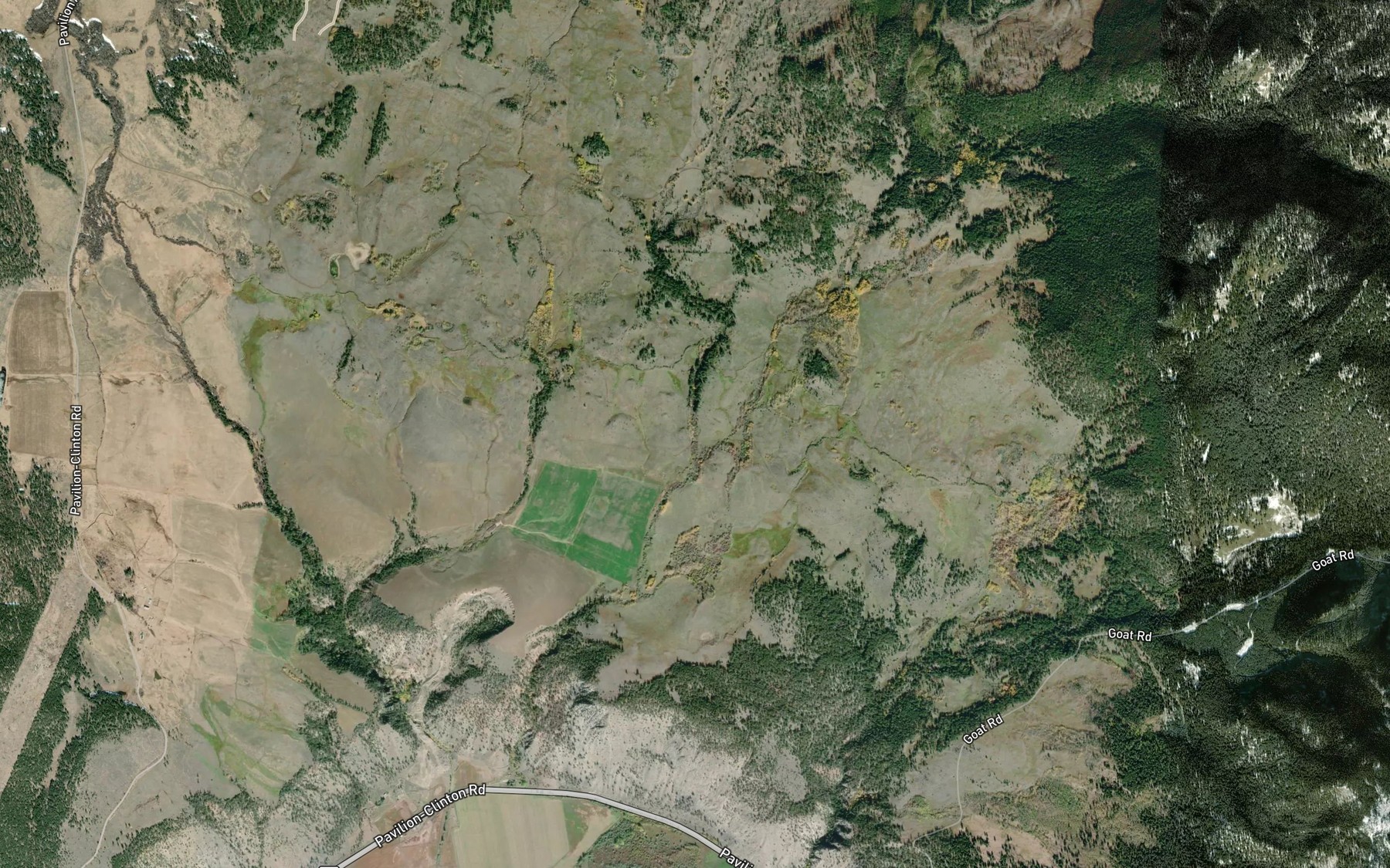Satellite map of the Clark Creek