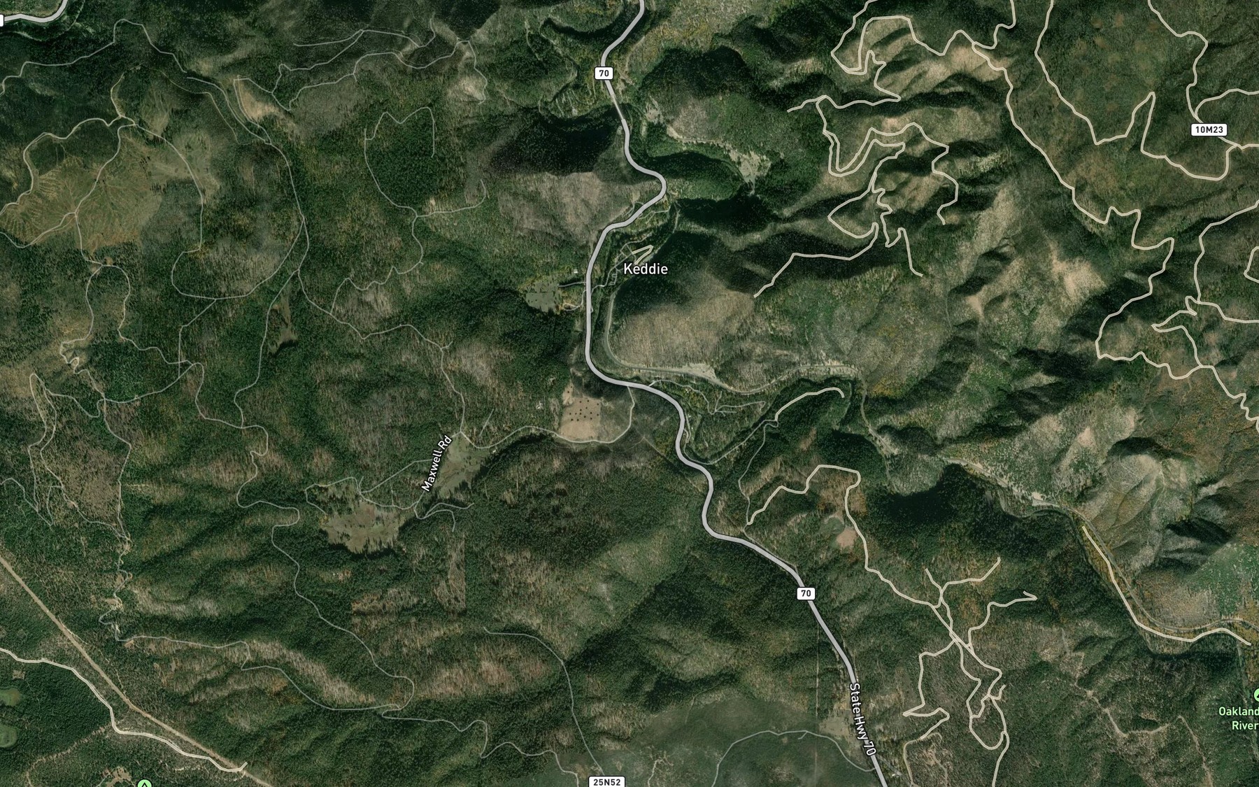 Satellite map of the Butterfly Creek