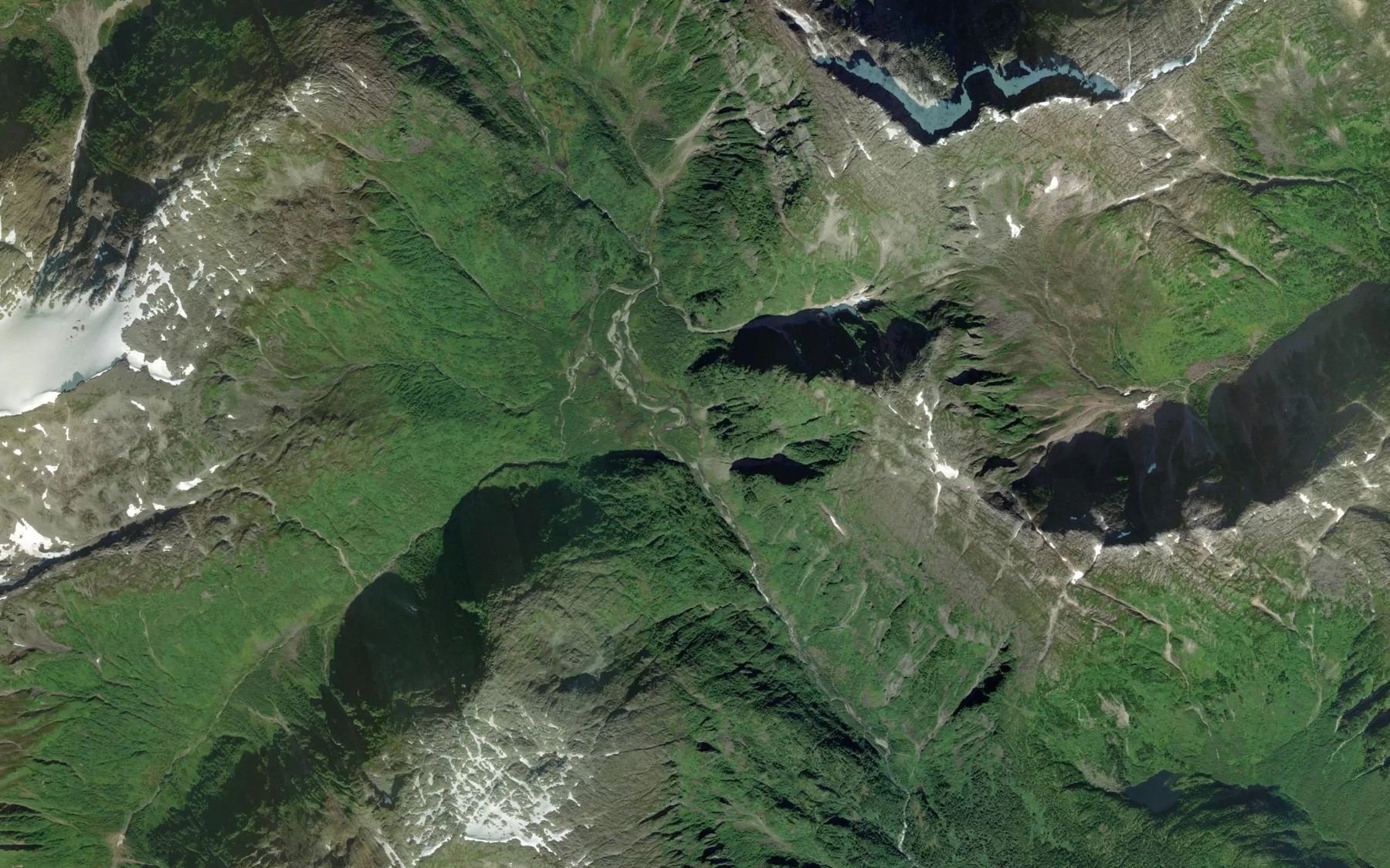 Satellite map of the Salmon Fork