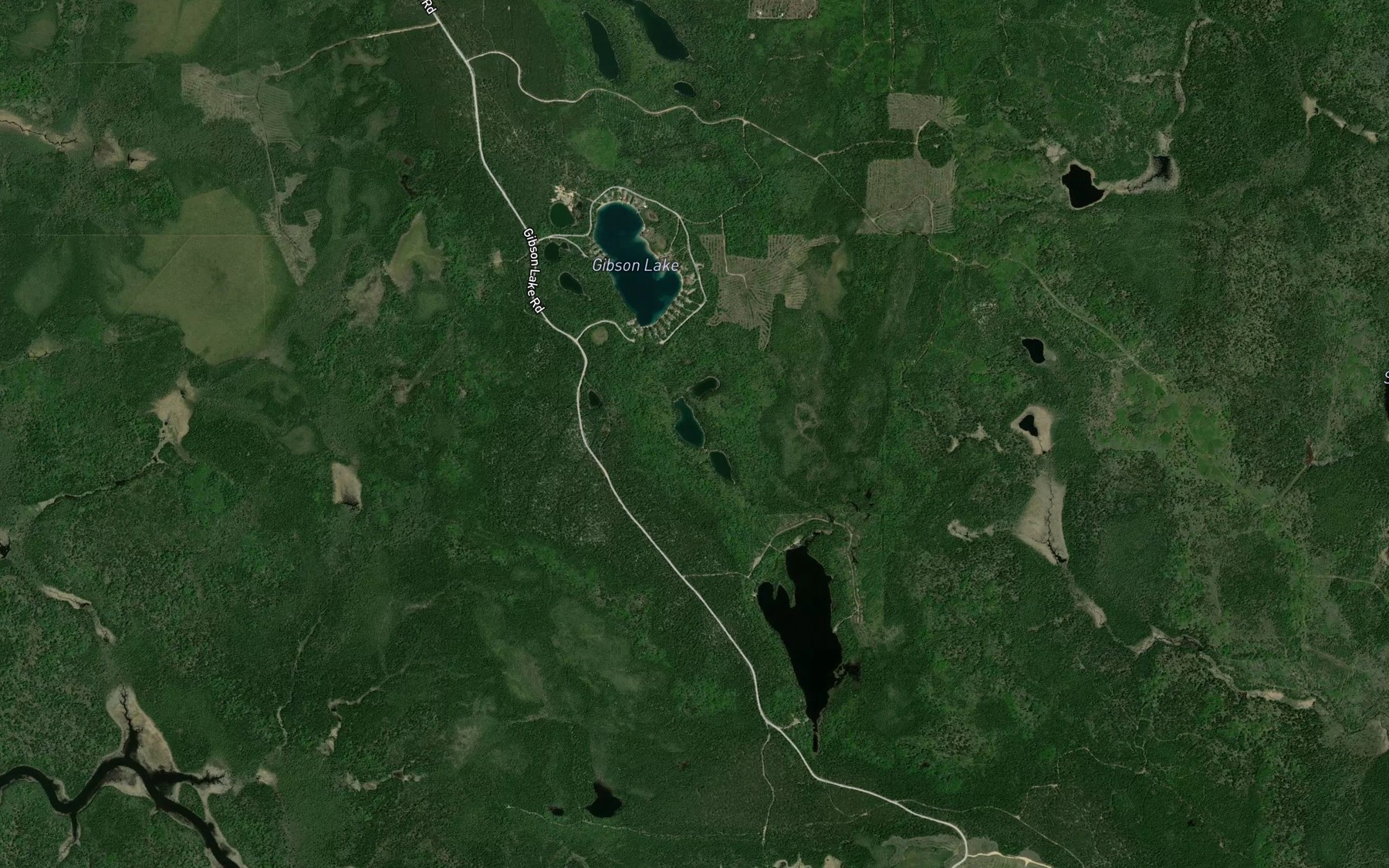 Satellite map of the Triple Lakes