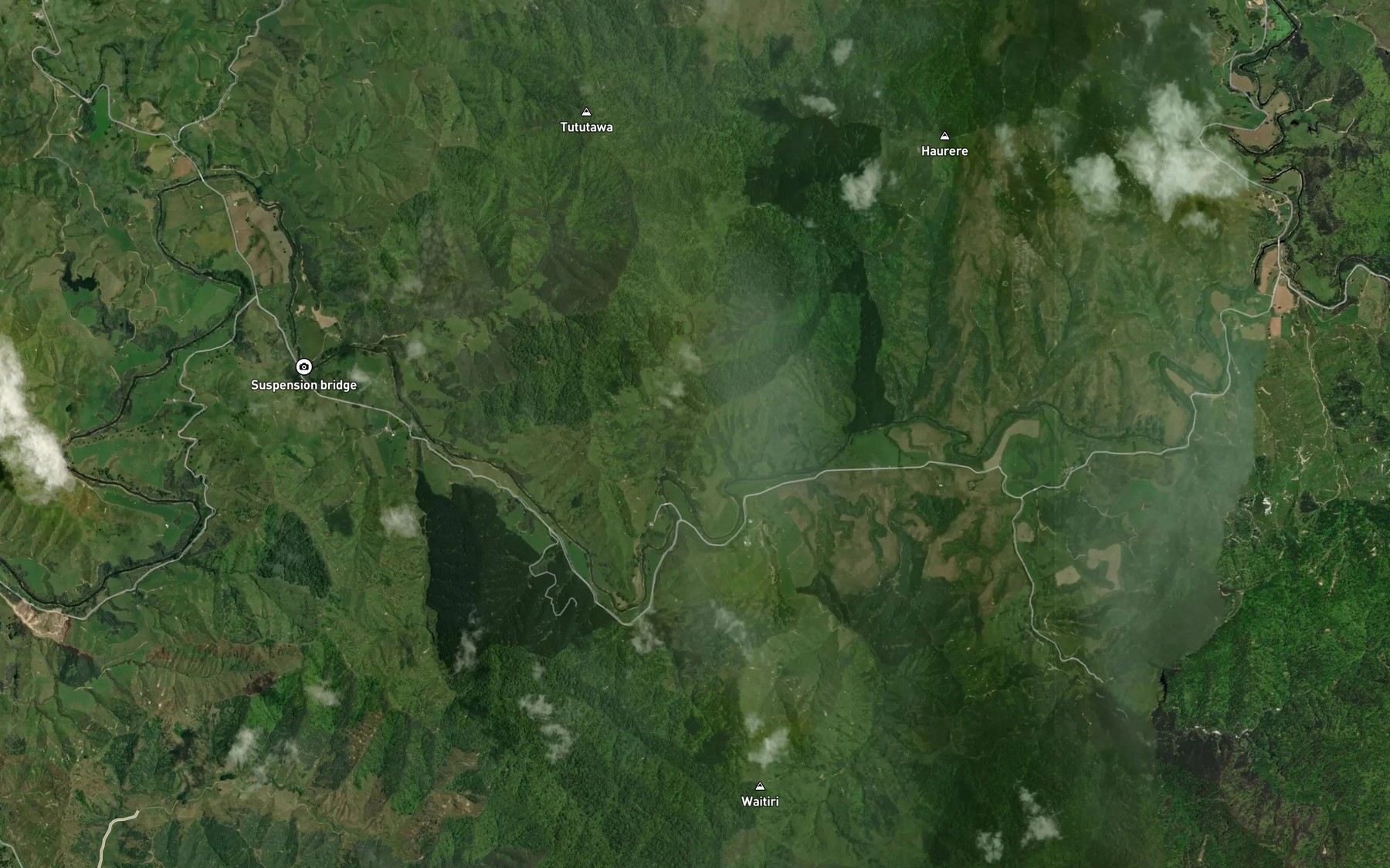 Satellite map of the Mangaehu Stream