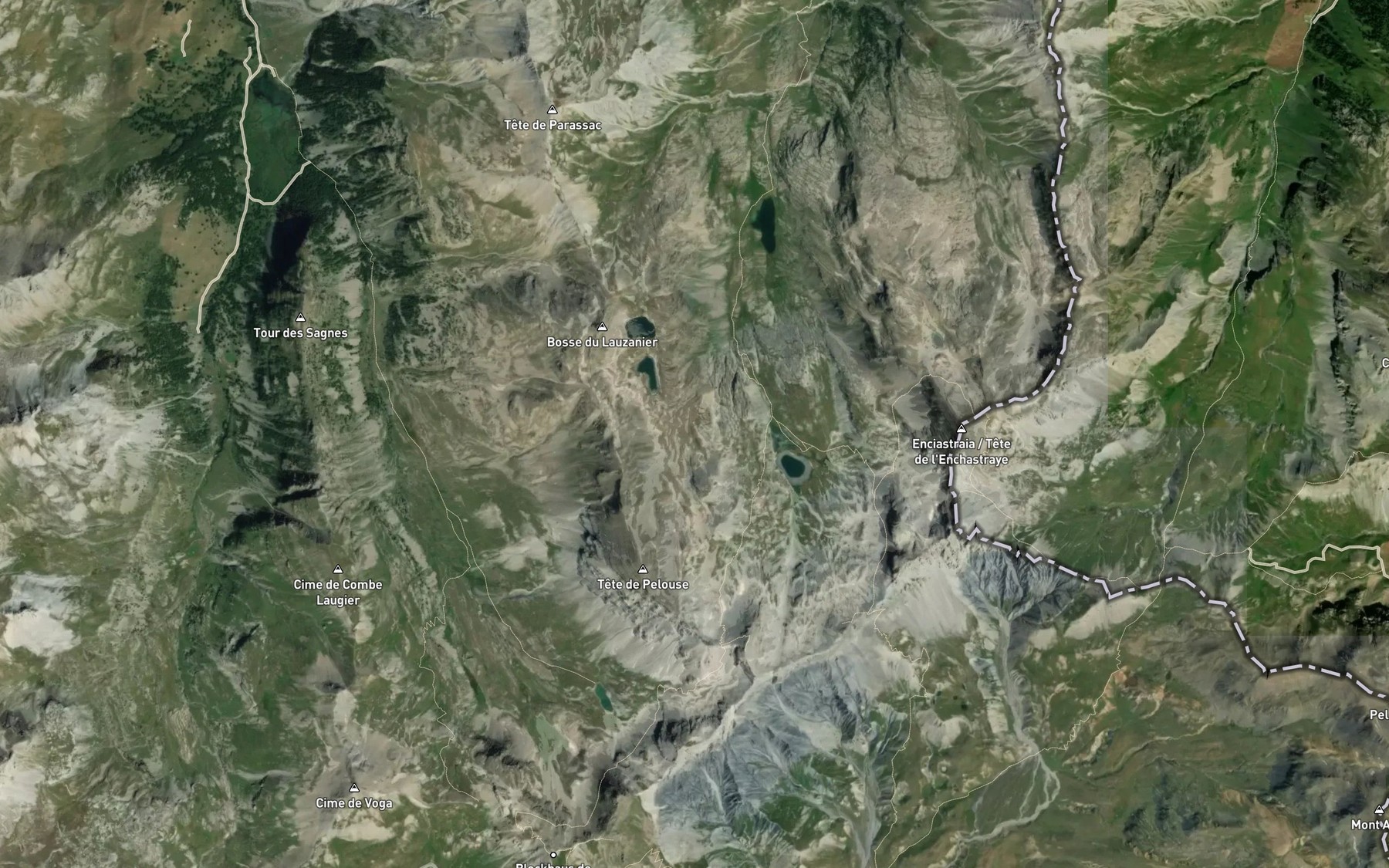 Satellite map of the Lac de Derriere la Croix