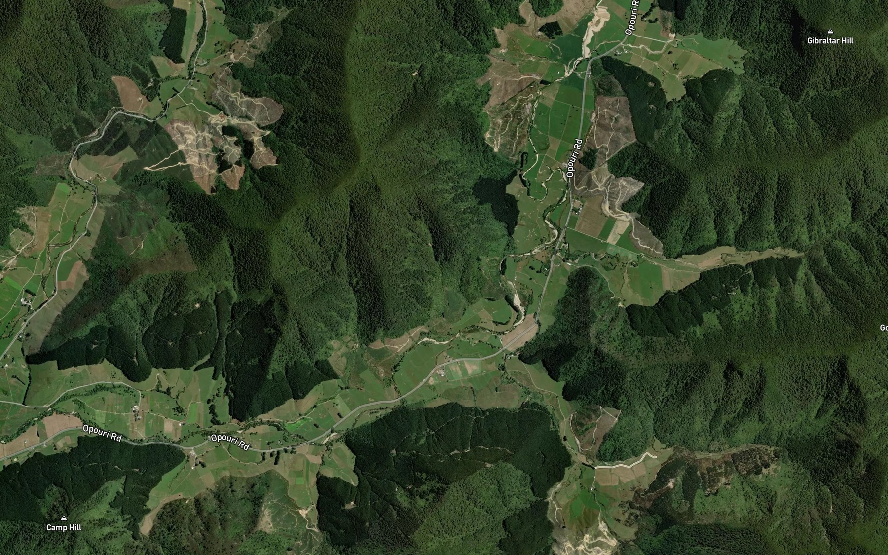 Satellite map of the Kaiuma Stream