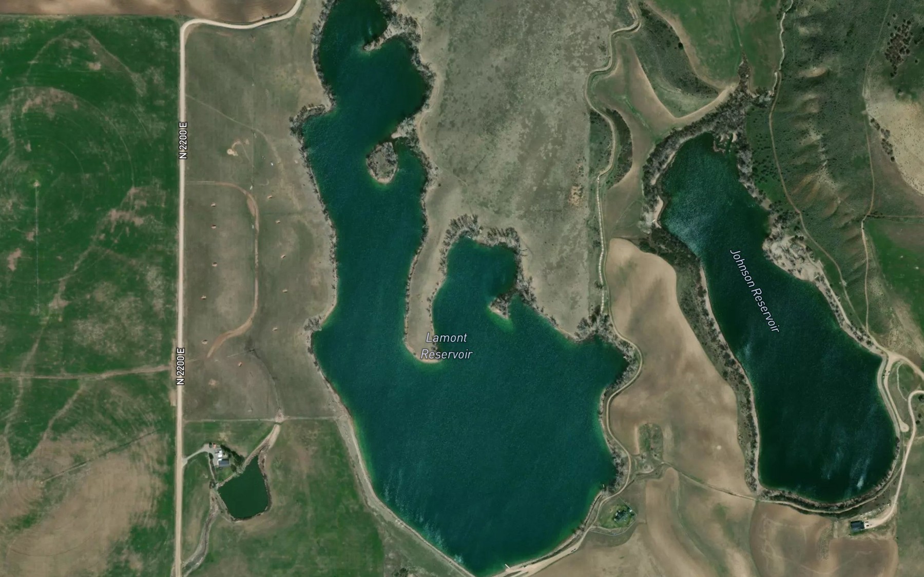 Satellite map of the Lamont Reservoir
