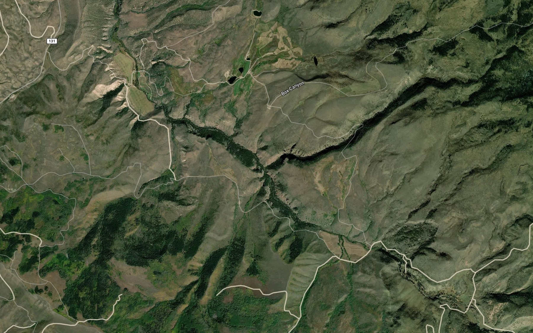 Satellite map of the Box Canyon Creek