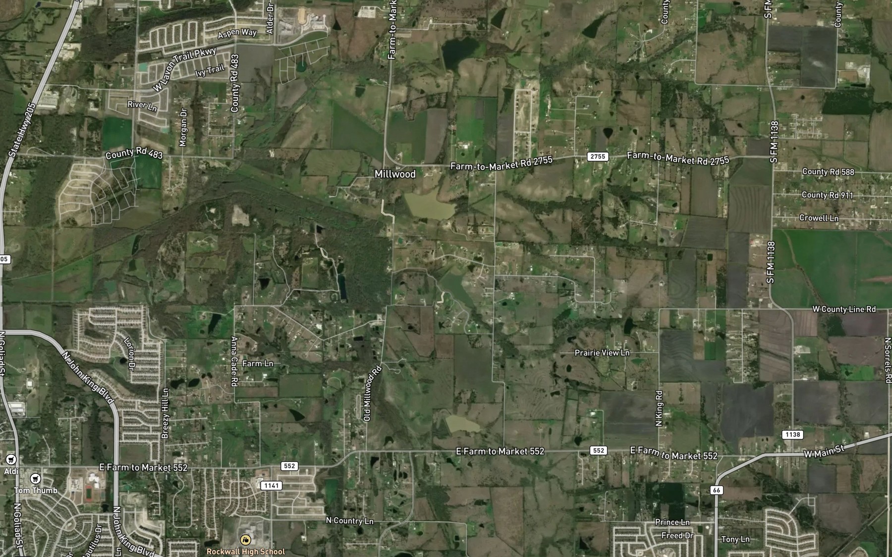 Satellite map of the Soil Conservation Service Site 3b Reservoir