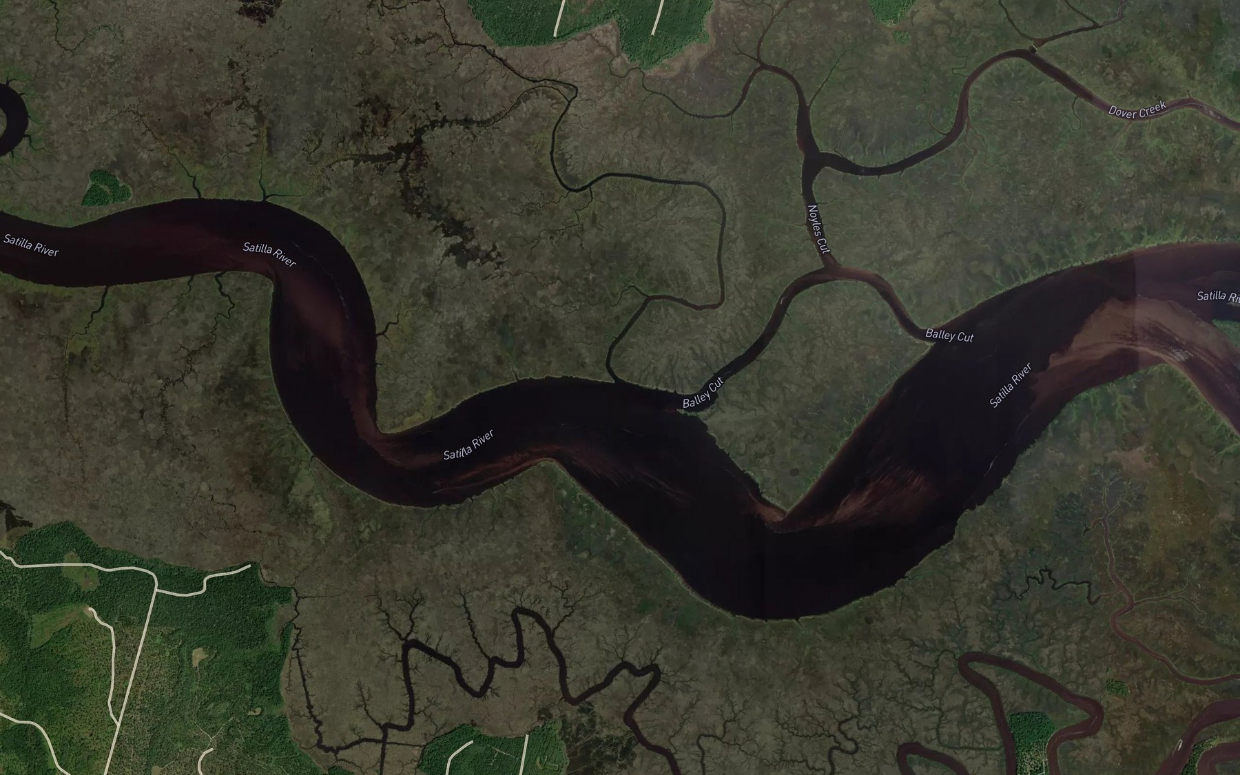 Satellite map of the Sparkman Creek