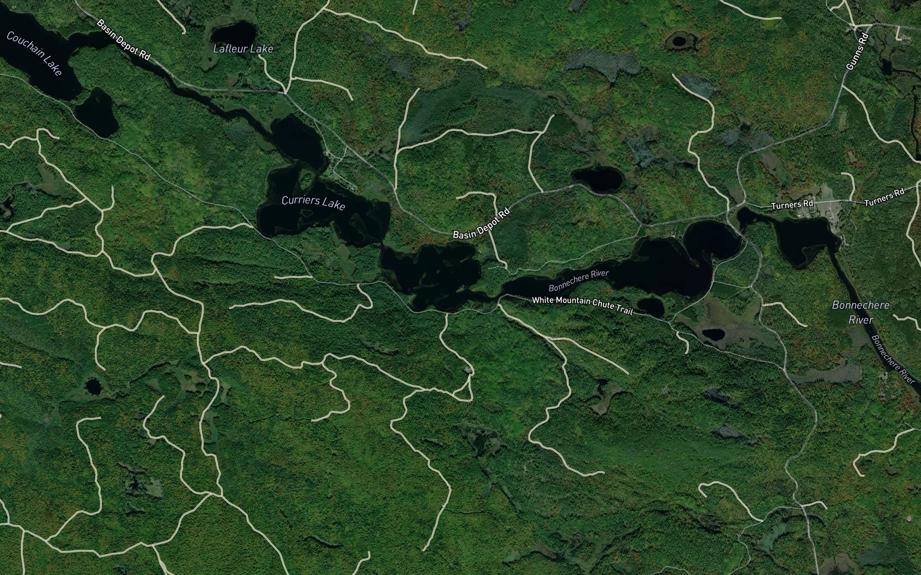 Satellite map of the White Mountain Narrows
