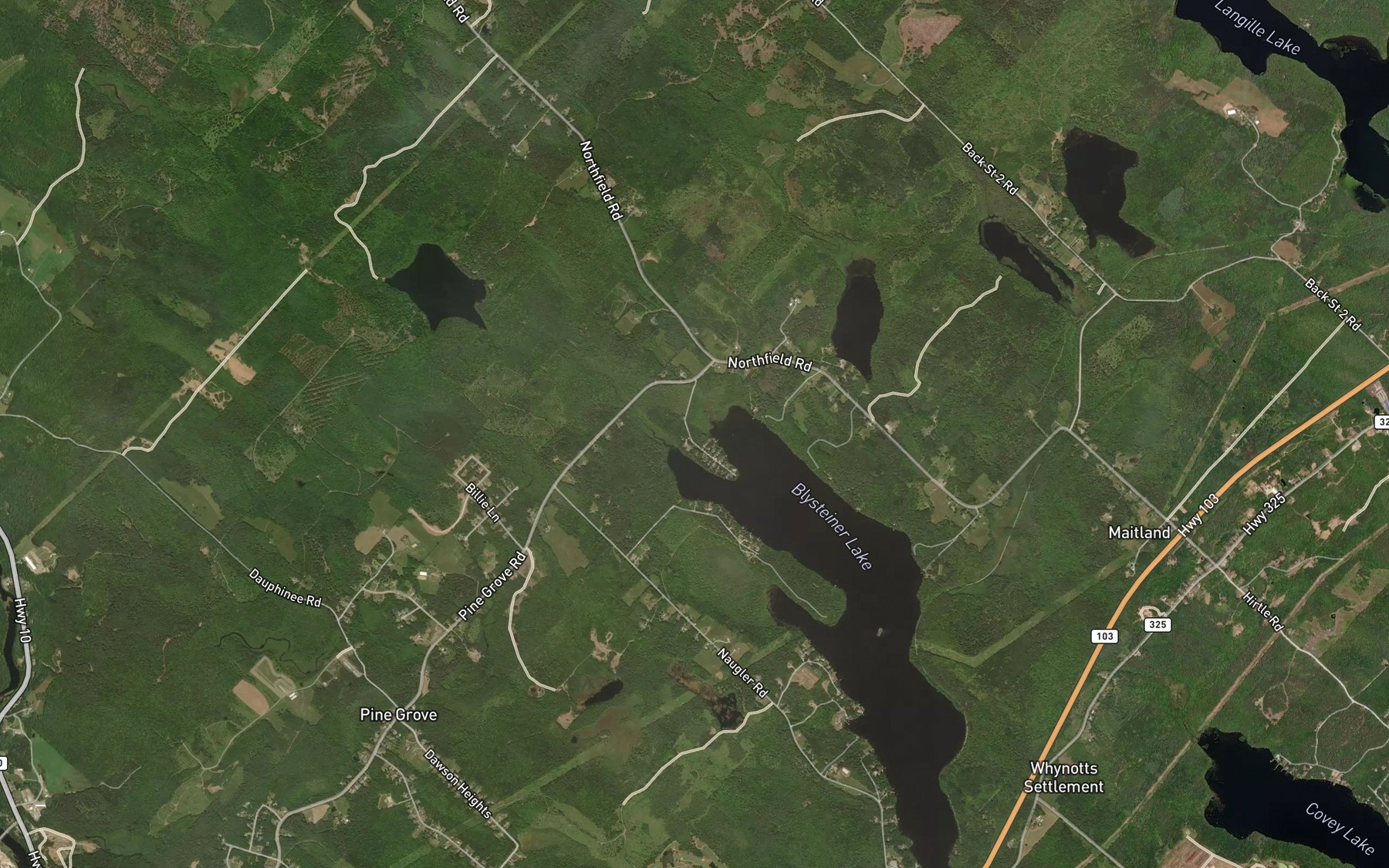 Satellite map of the Marsh Brook