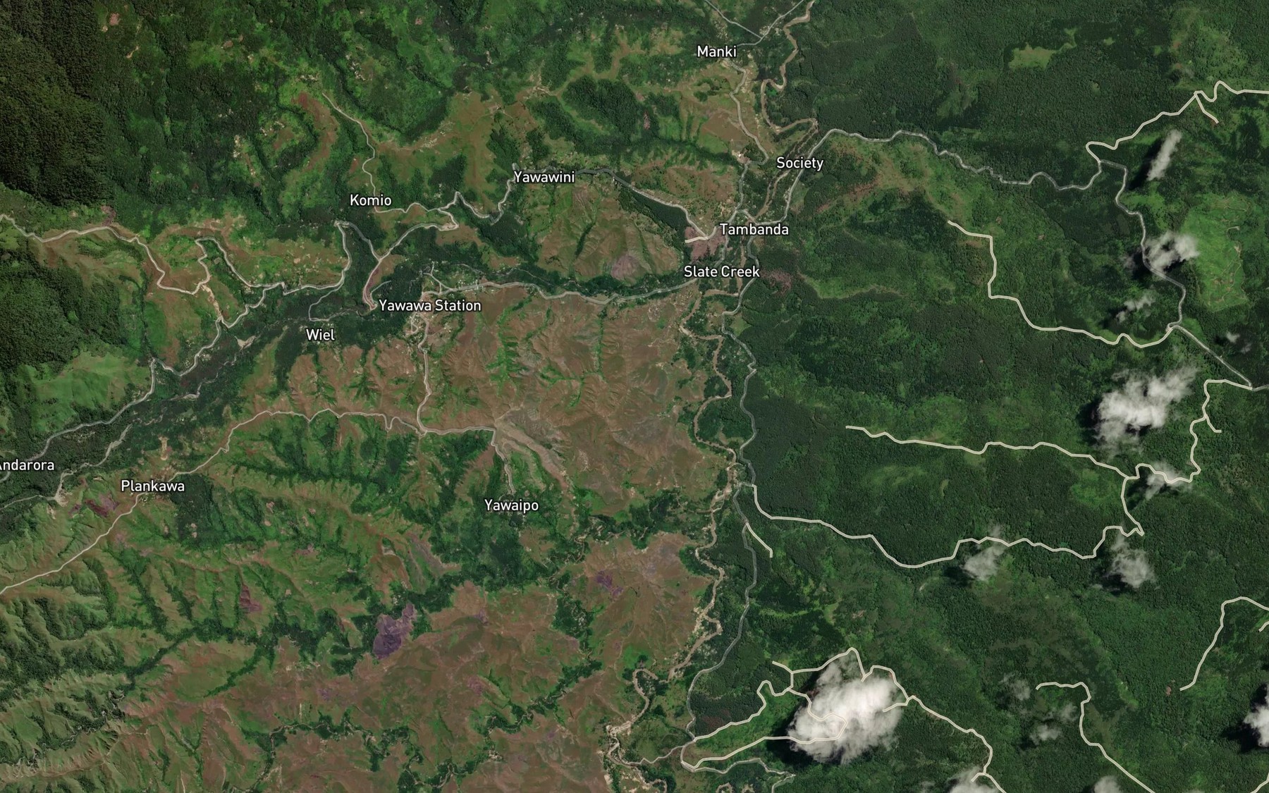 Satellite map of the Sebanda Creek