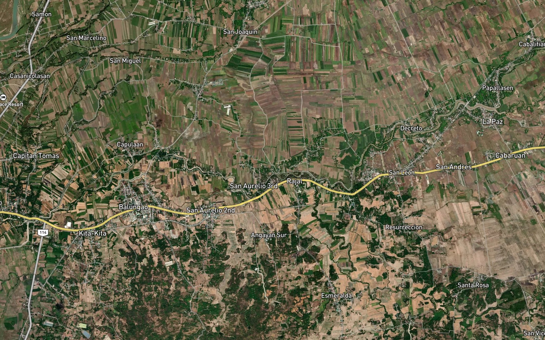 Satellite map of the River Andolan