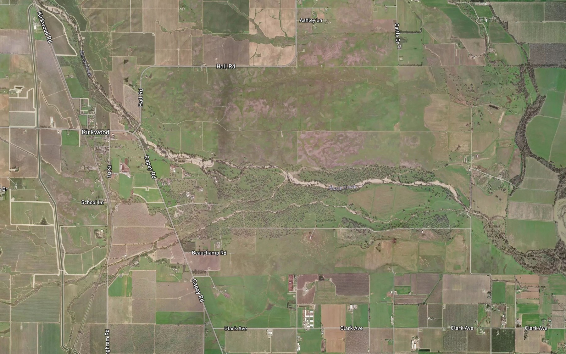 Satellite map of the Rice Creek