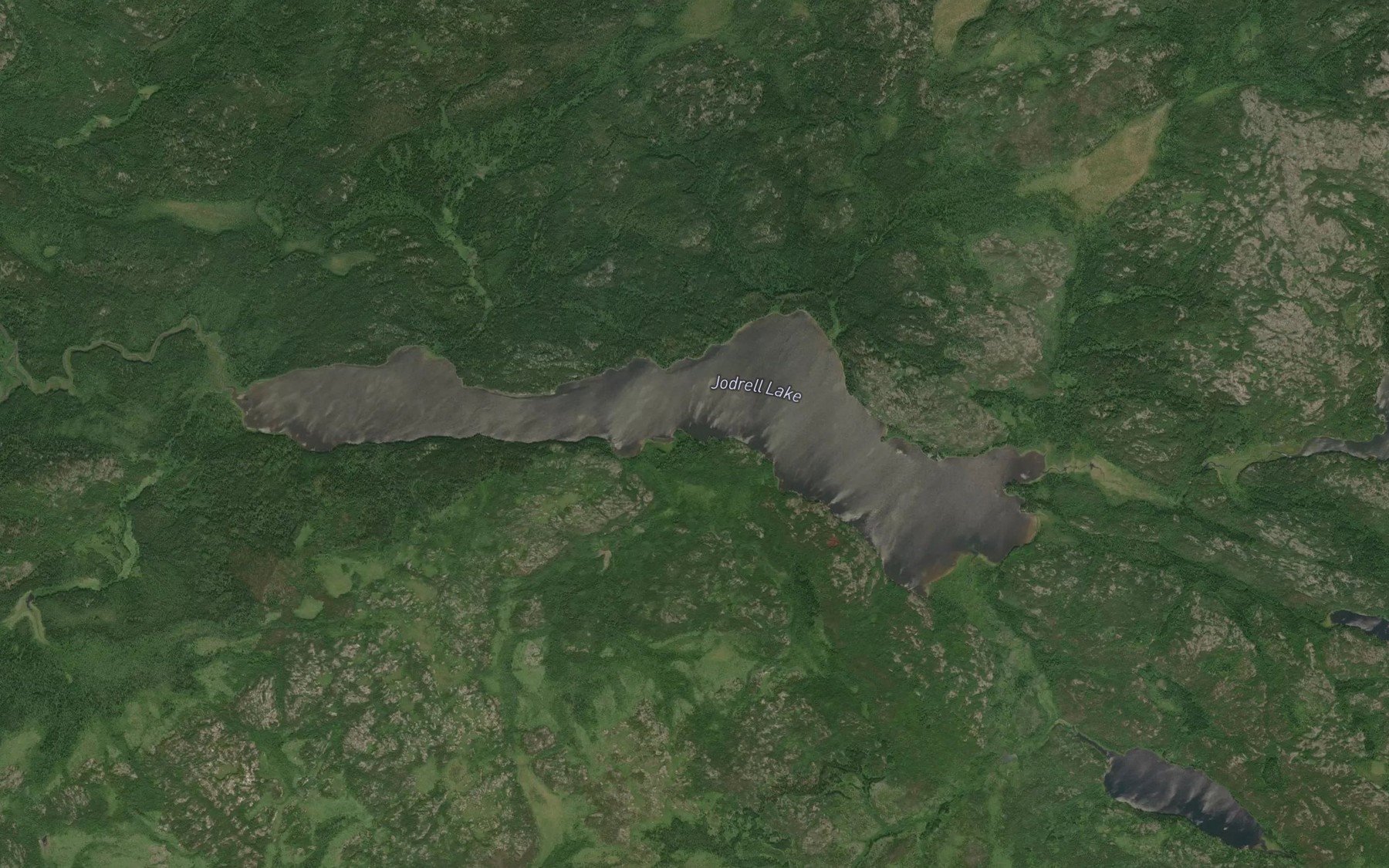 Satellite map of the Jodrell Lake