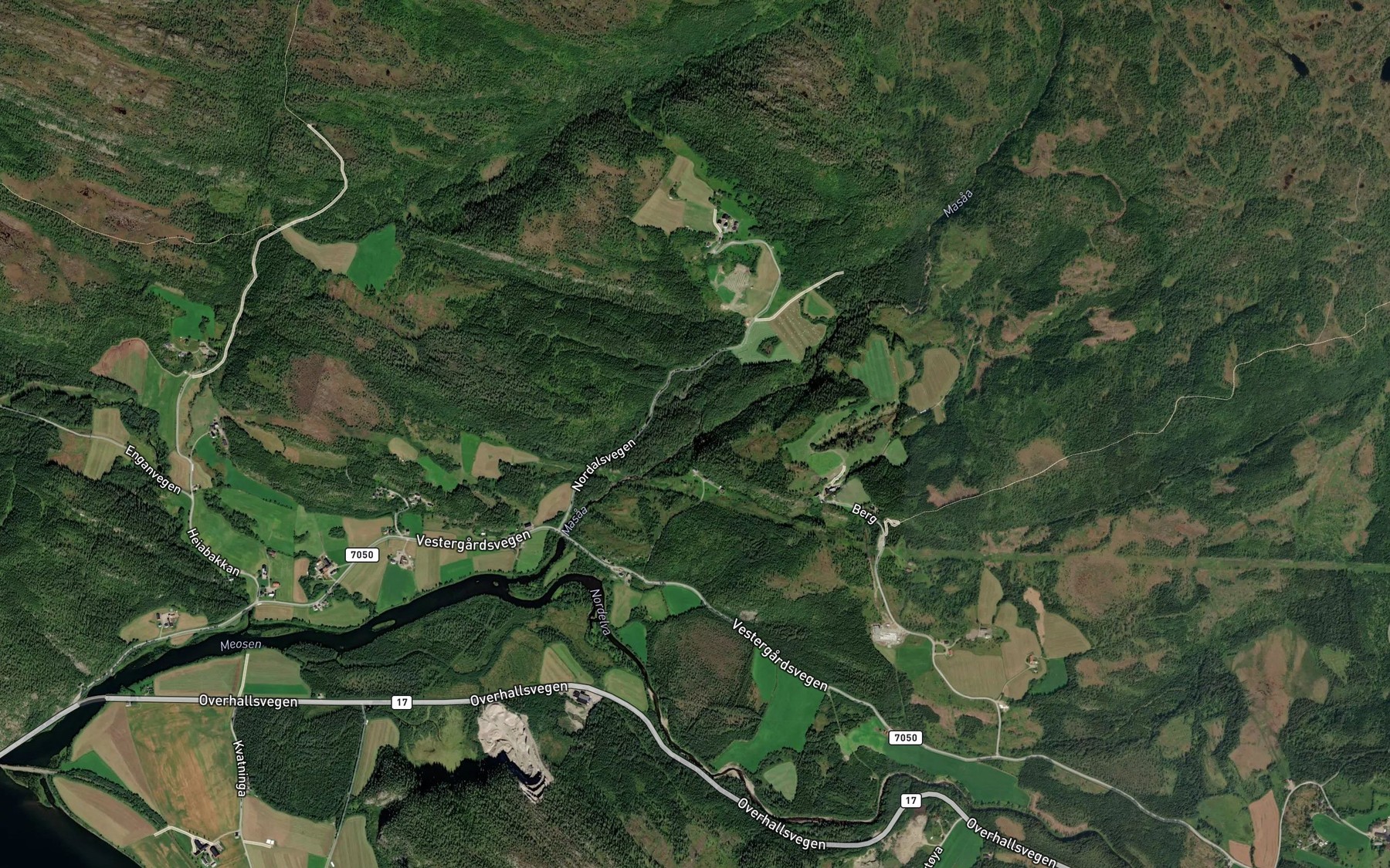 Satellite map of the Norddalselva