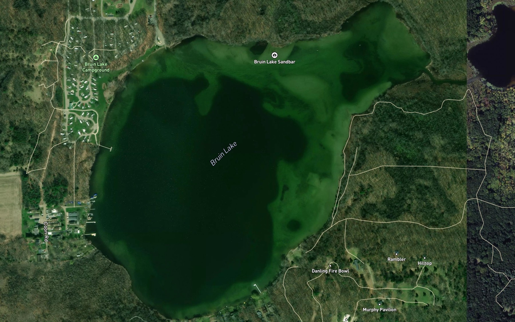 Satellite map of the Bruin Lake