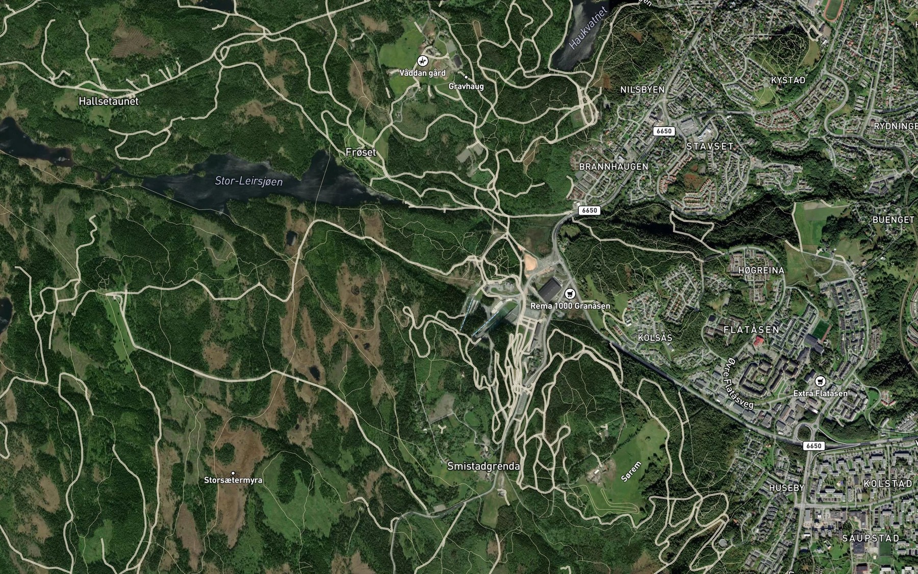 Satellite map of the Ovre Hallatjonna