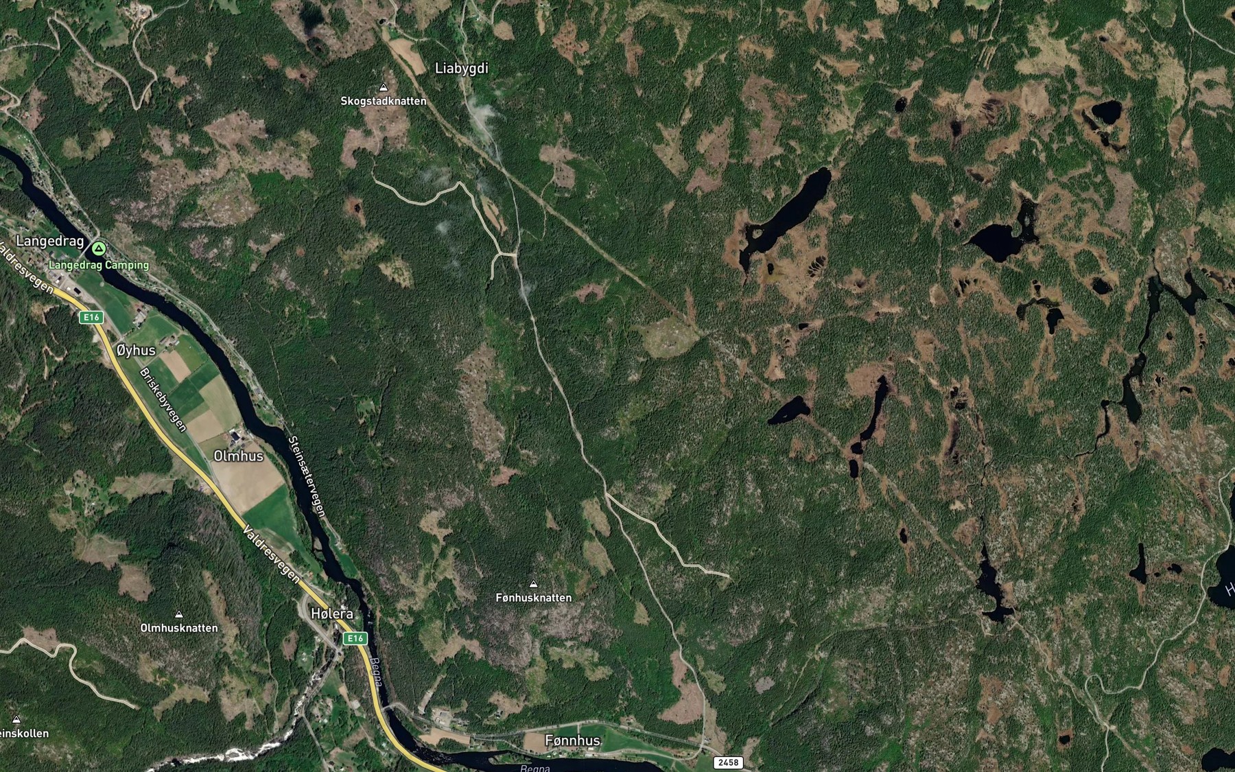 Satellite map of the Tverrbekken