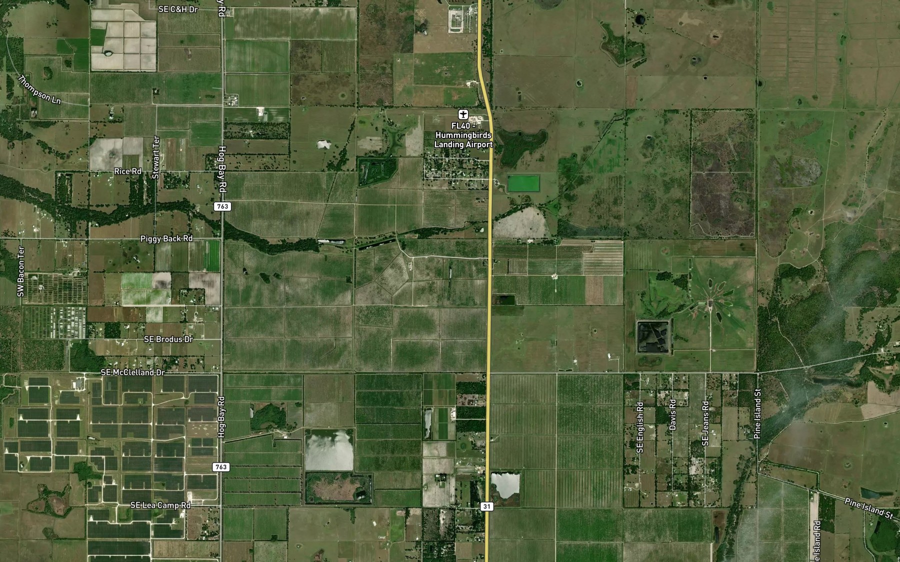 Satellite map of the Hog Bay Lake