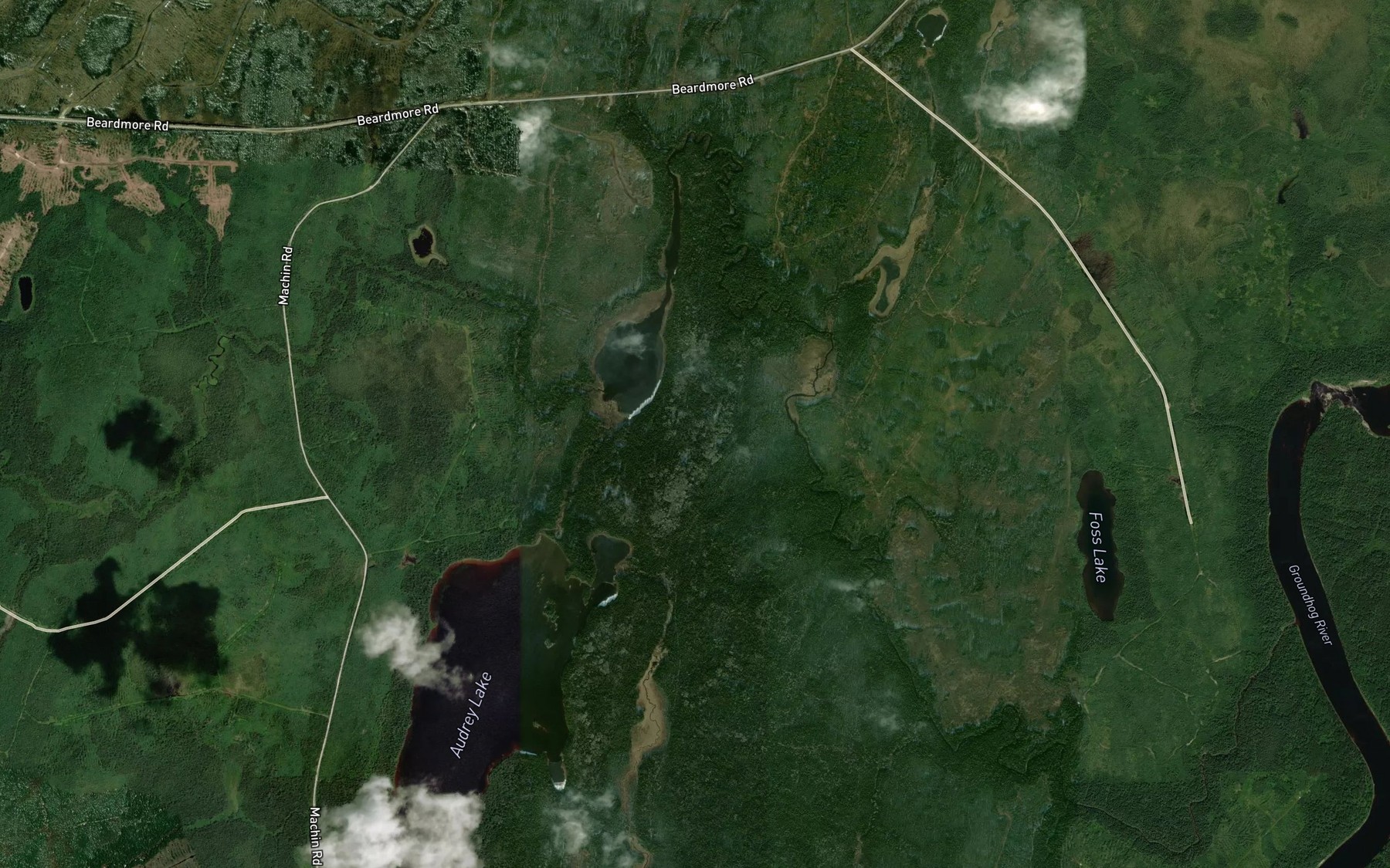 Satellite map of the West Audrey Creek