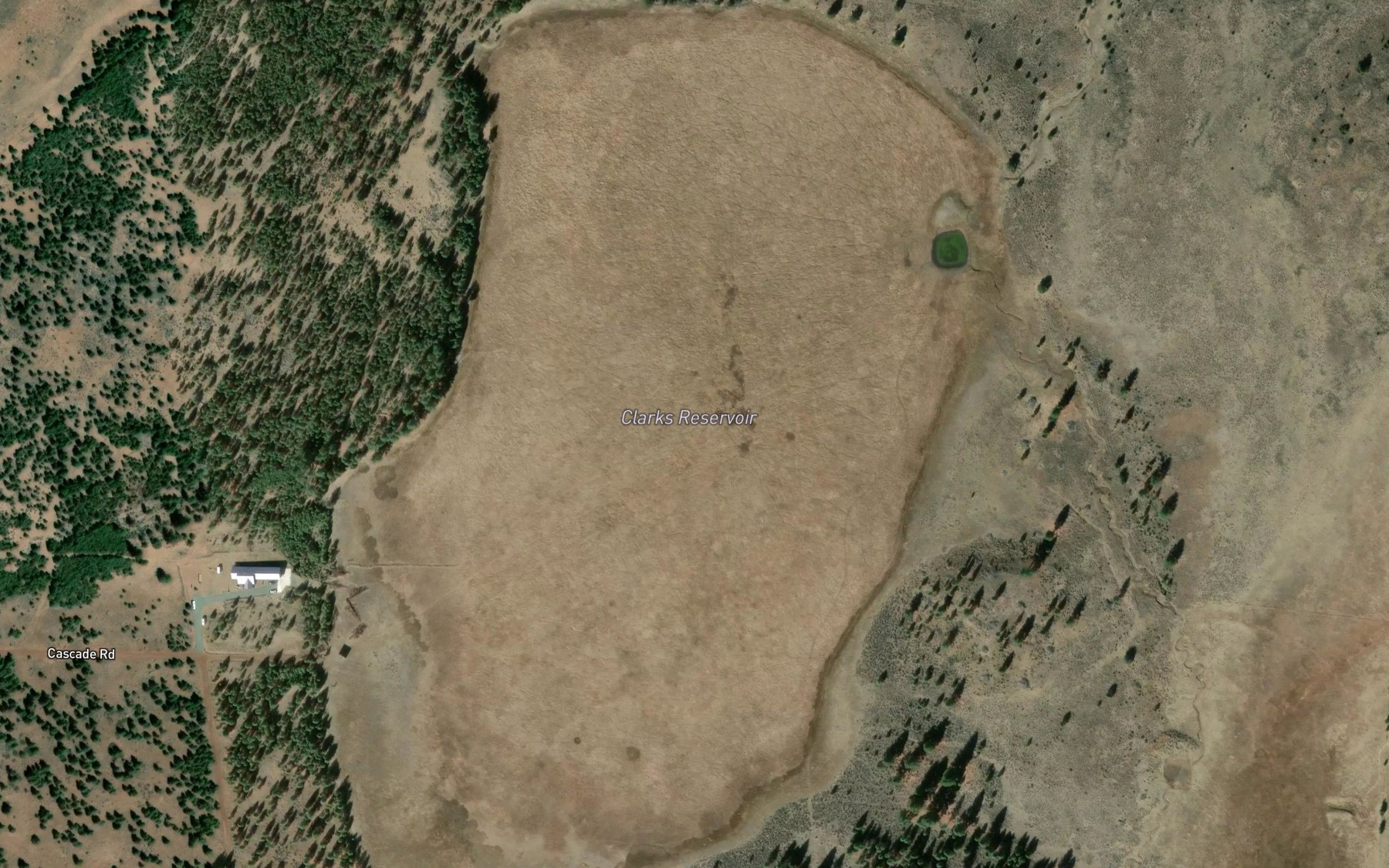 Satellite map of the Clarks Reservoir