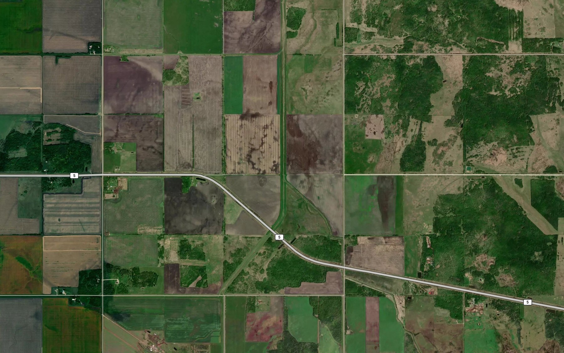 Satellite map of the Durston Drain