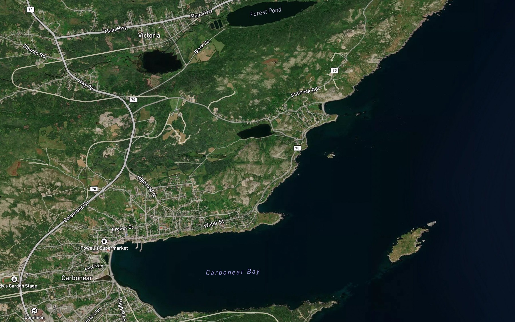 Satellite map of the Freshwater Pond