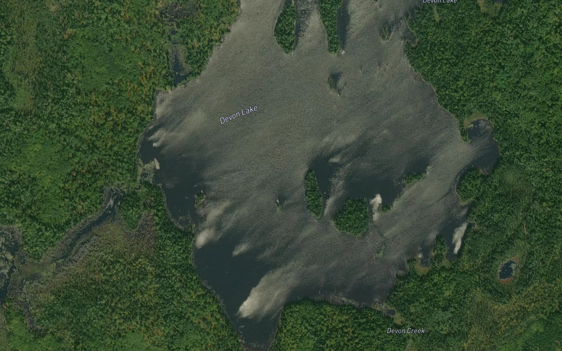 Satellite map of the Devon Lake