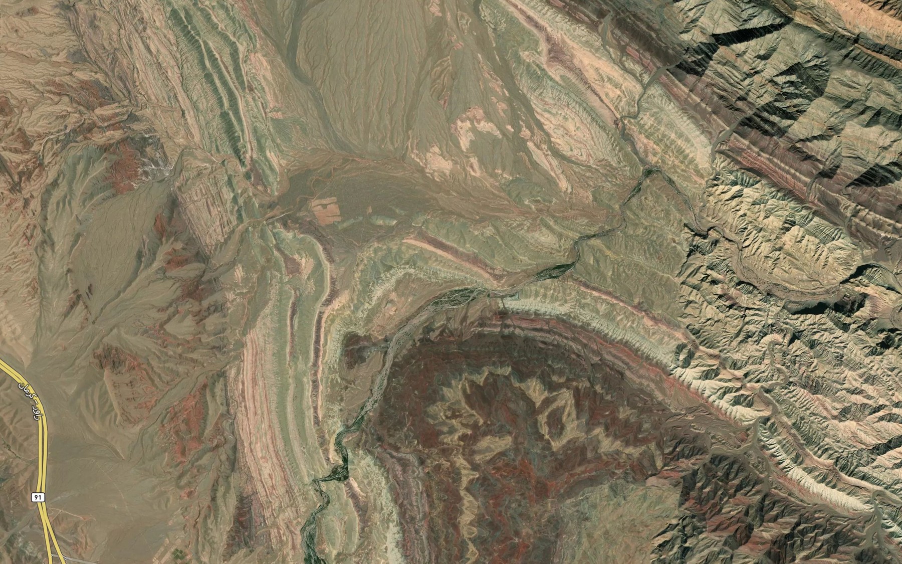 Satellite map of the Cheshmeh-ye Sarnang