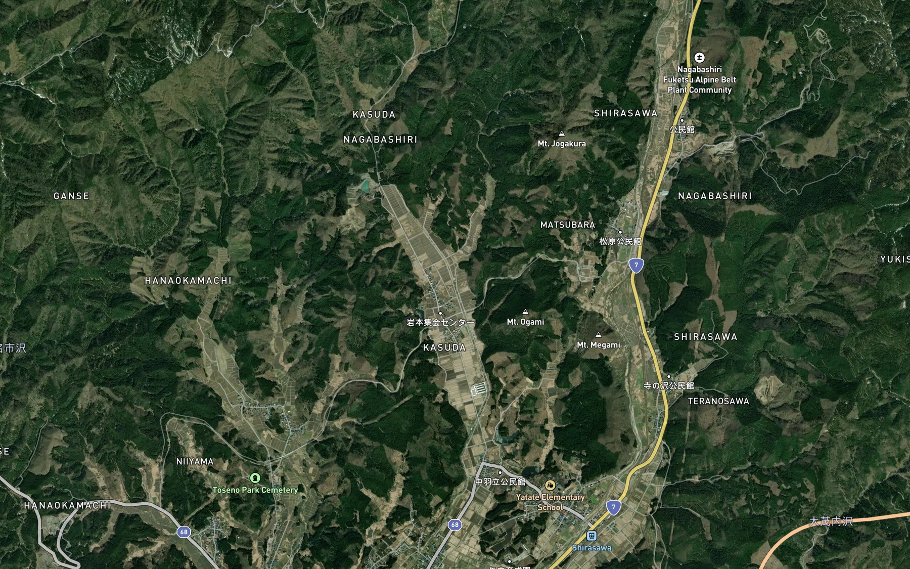 Satellite map of the Kasuda Gawa