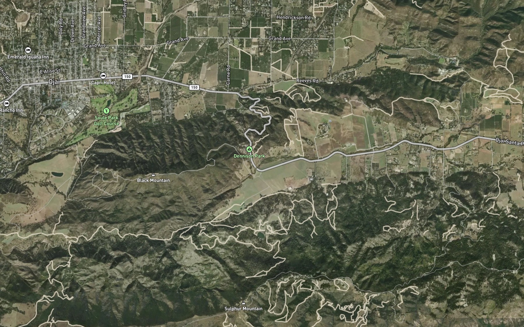 Satellite map of the Lion Canyon Reservoir