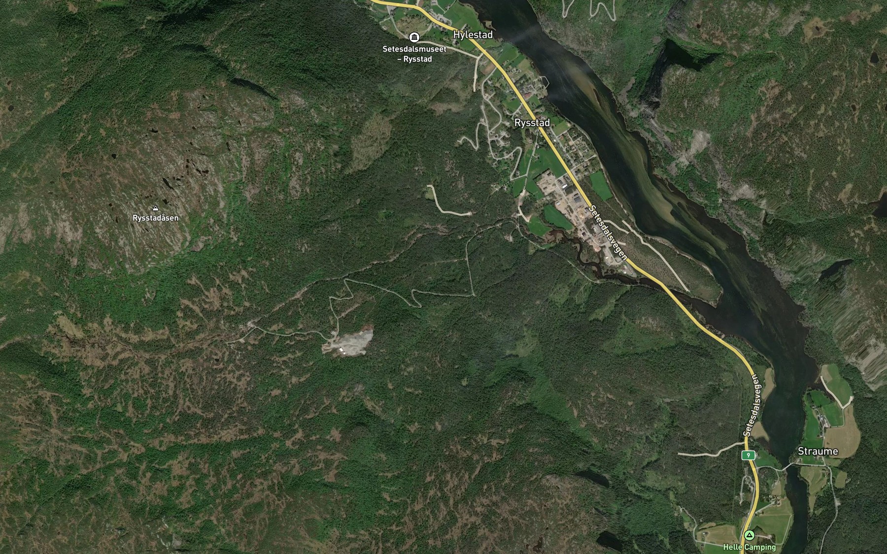 Satellite map of the Tykkeholtsbekken