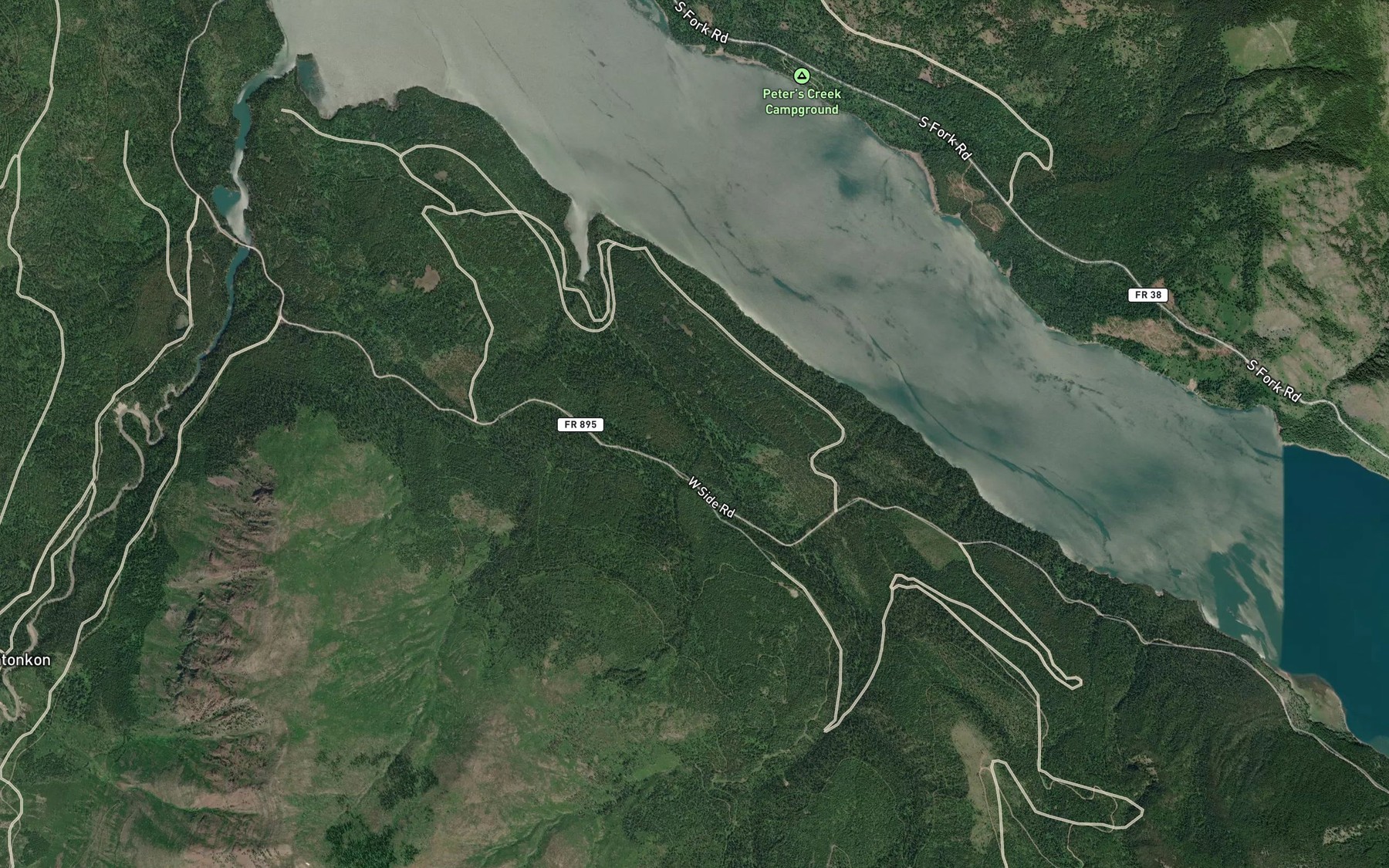 Satellite map of the Taylor Creek