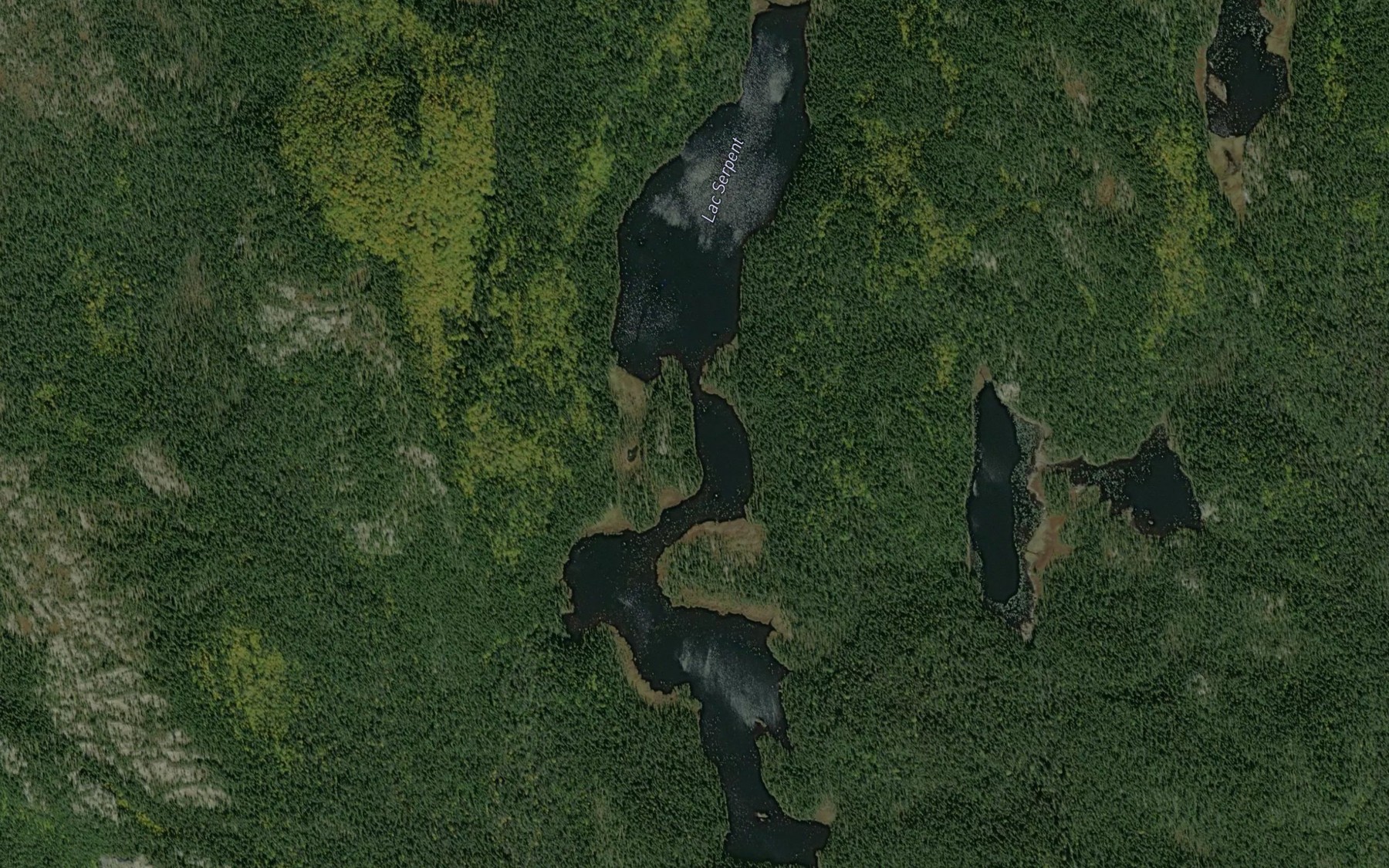 Satellite map of the Lac Serpent