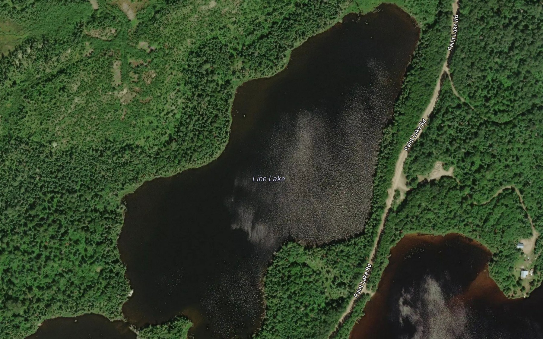 Satellite map of the Line Lake