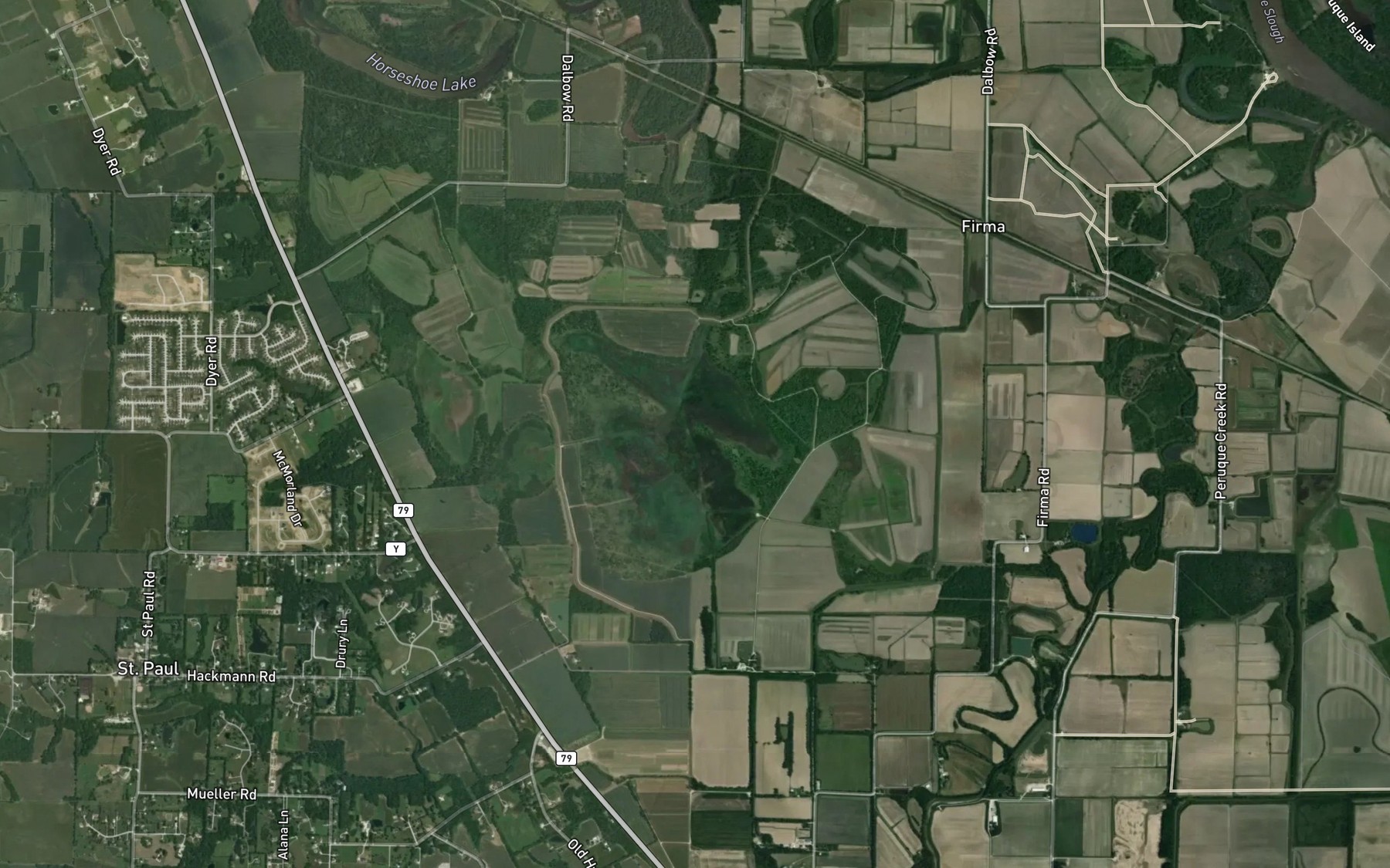 Satellite map of the Maple Lake