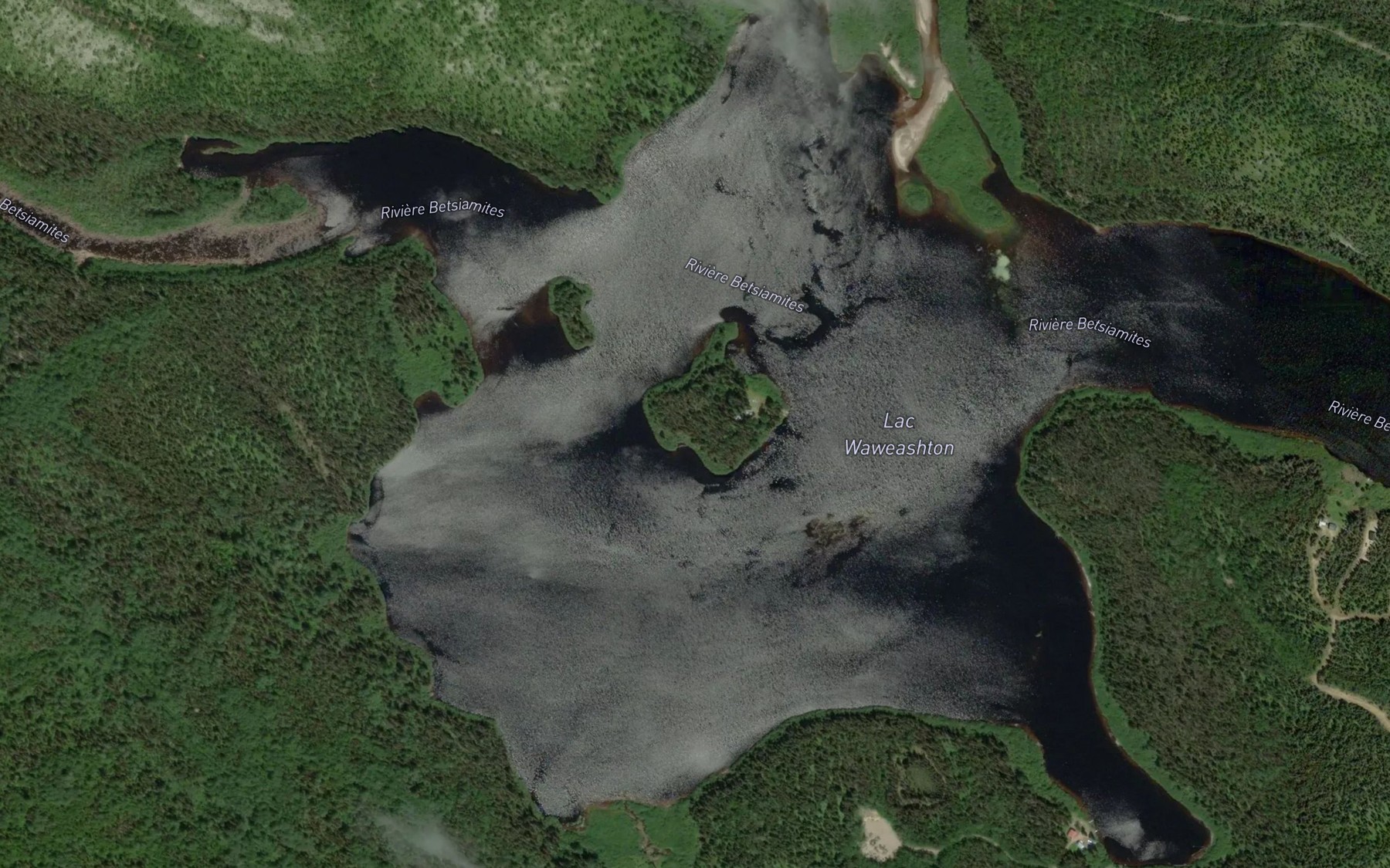 Satellite map of the Lac Waweashton