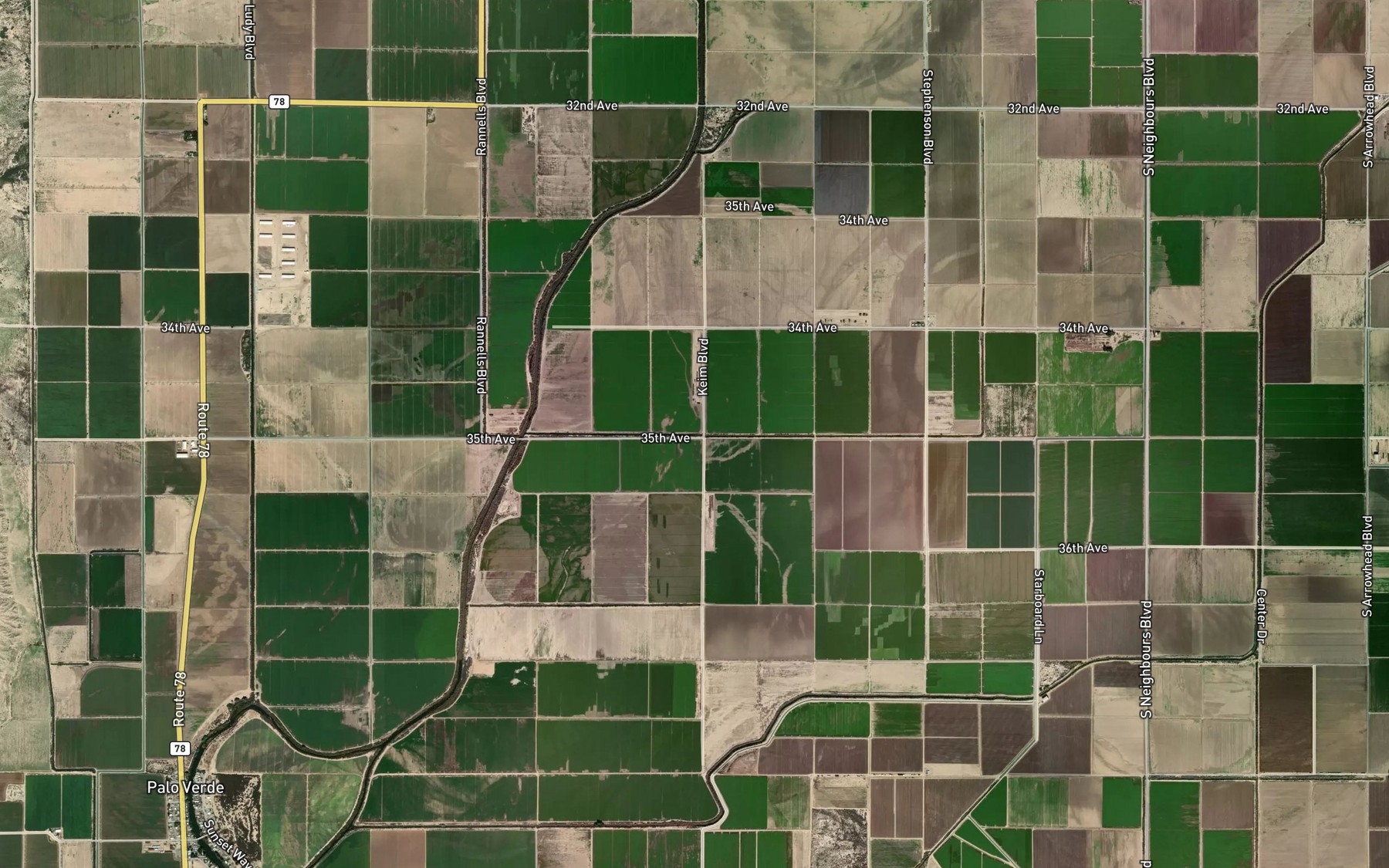 Satellite map of the South End Drain