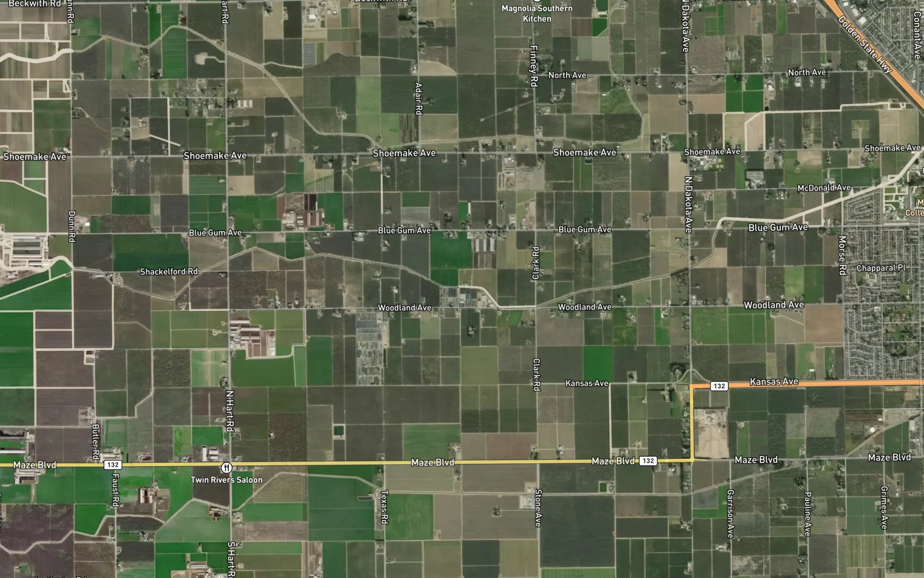 Satellite map of the Lateral Number Three