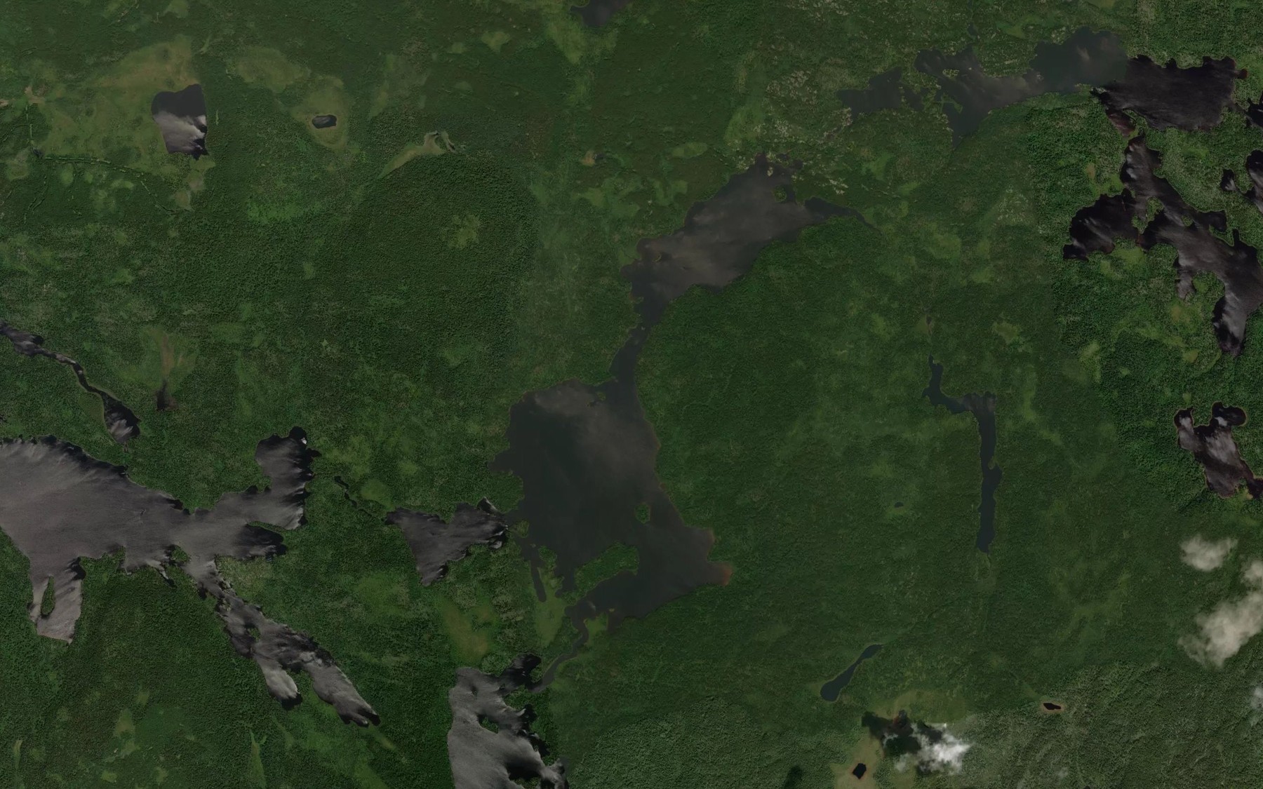 Satellite map of the Myles Lake